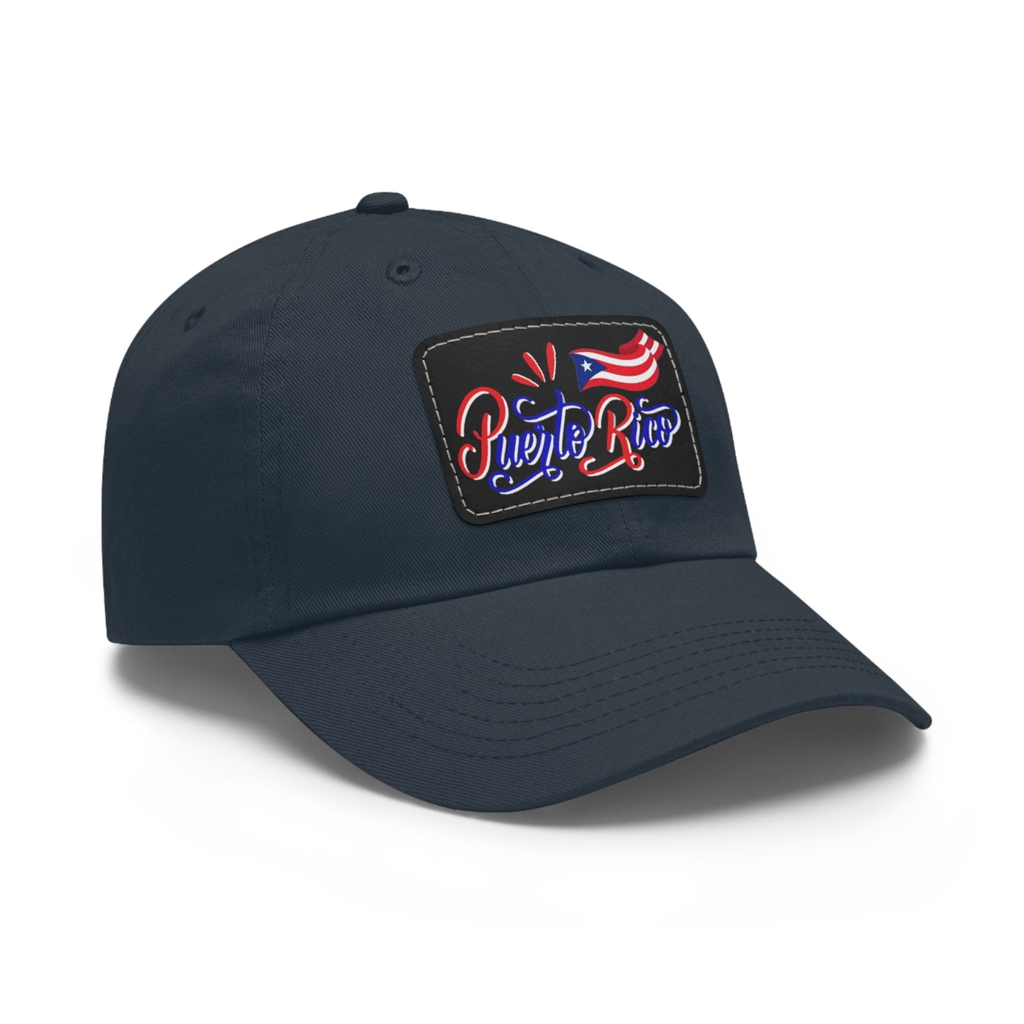 Puerto Rico w/Flag, Hat with Leather Patch (Rectangle)