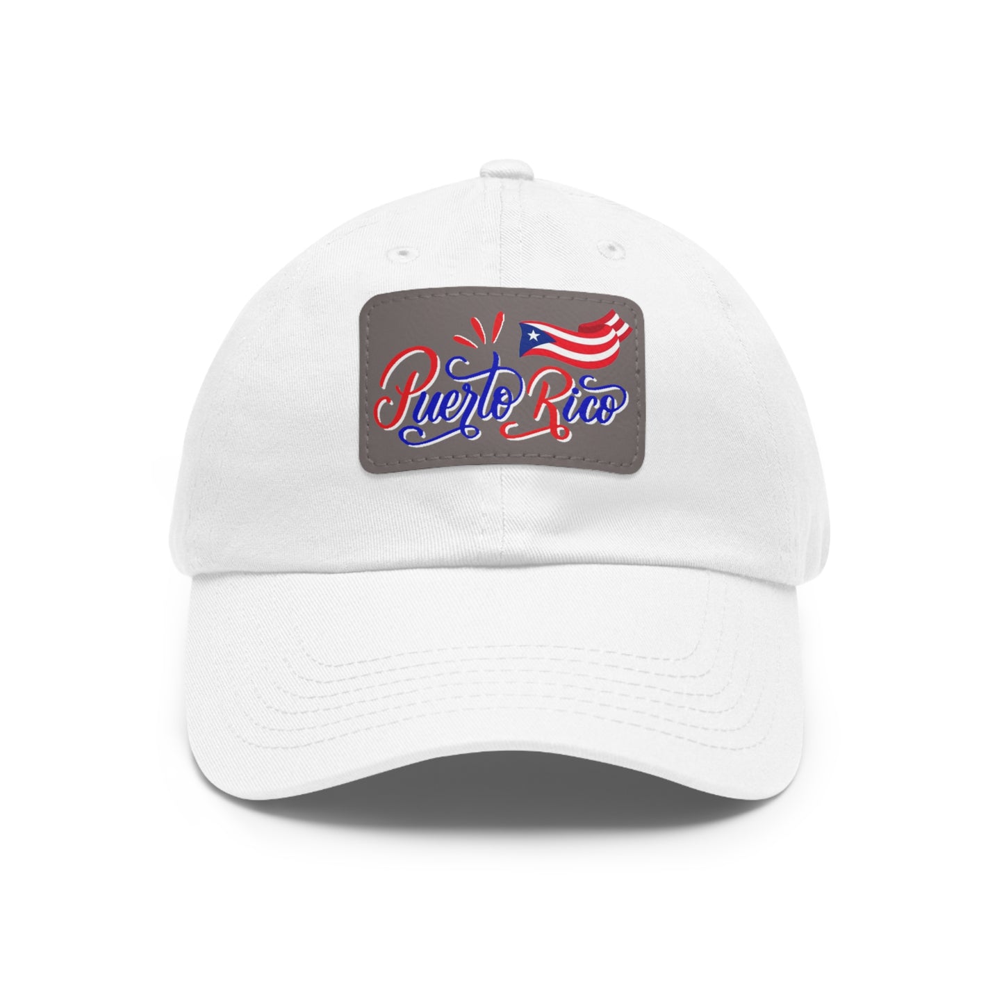 Puerto Rico w/Flag, Hat with Leather Patch (Rectangle)