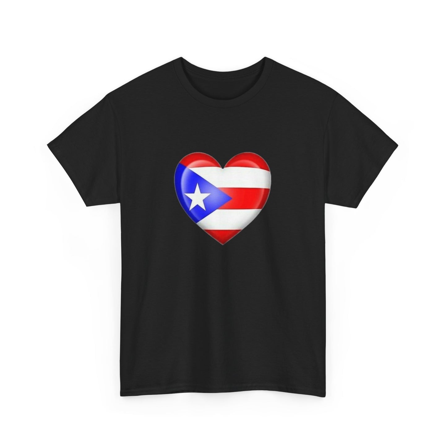 Heart PR Flag, Unisex Heavy Cotton Tee