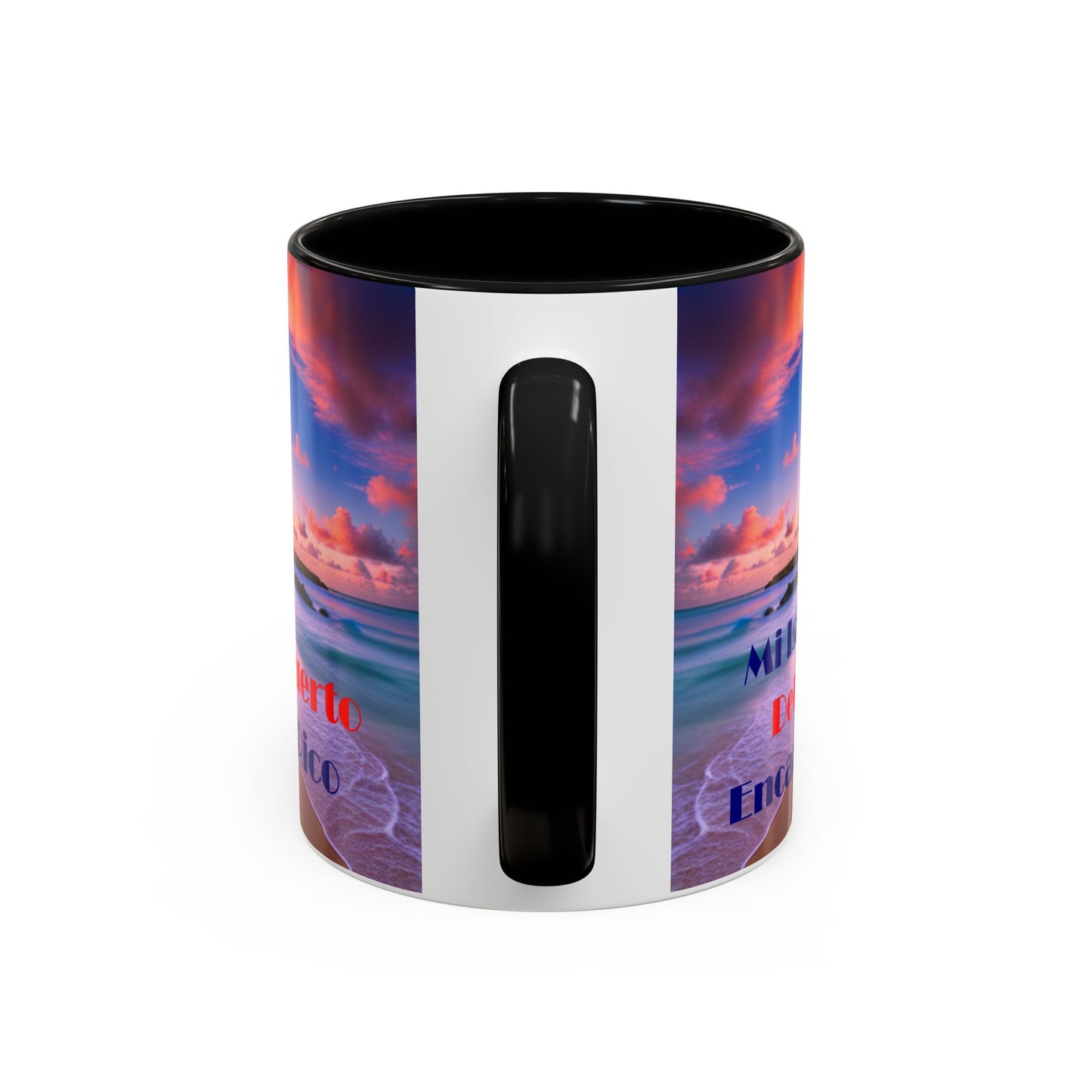 Beach view, Colorful Accent Mugs, 11oz