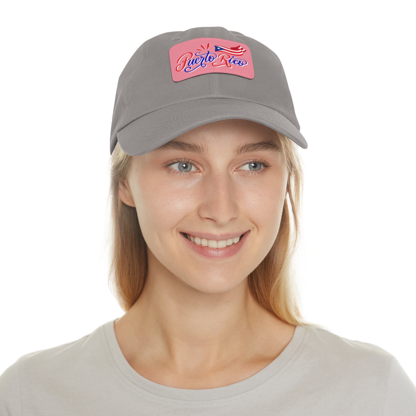 Puerto Rico w/Flag, Hat with Leather Patch (Rectangle)