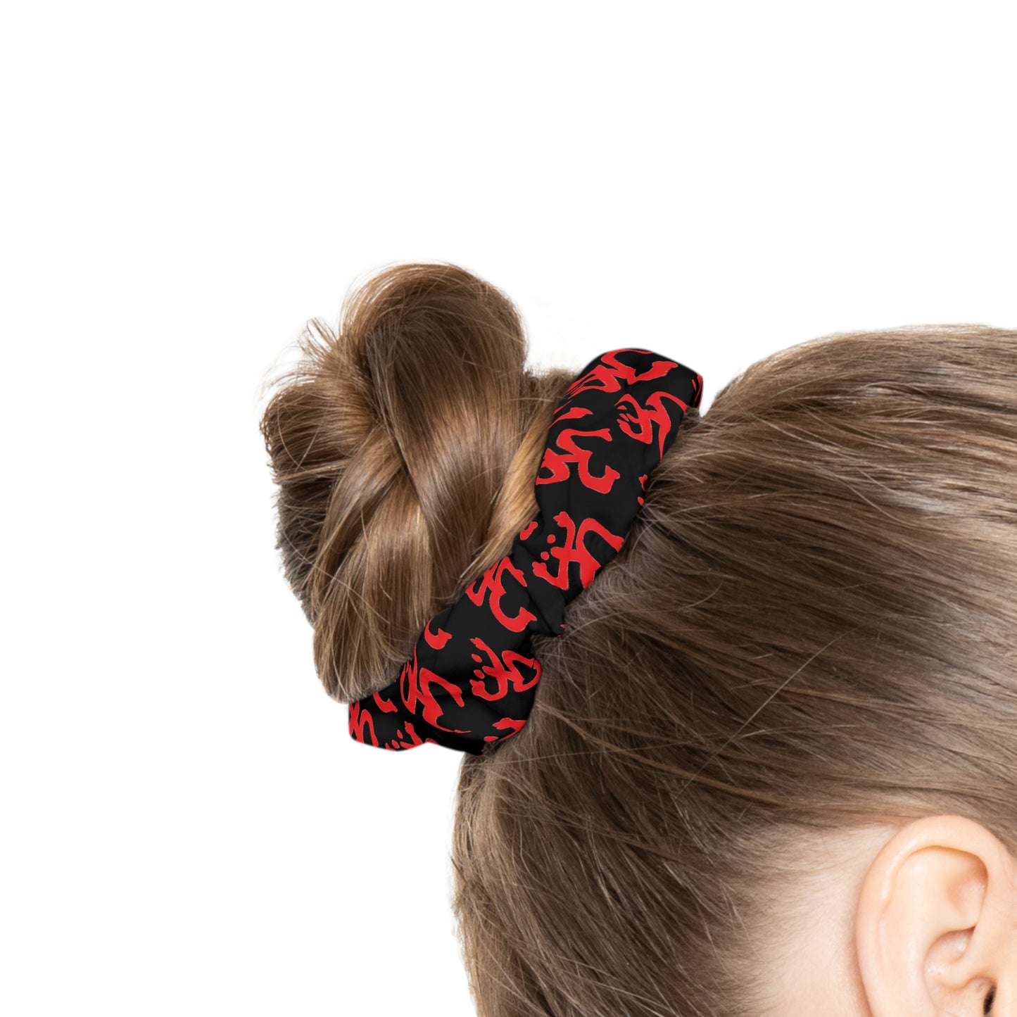 Red Coqui Black Scrunchie