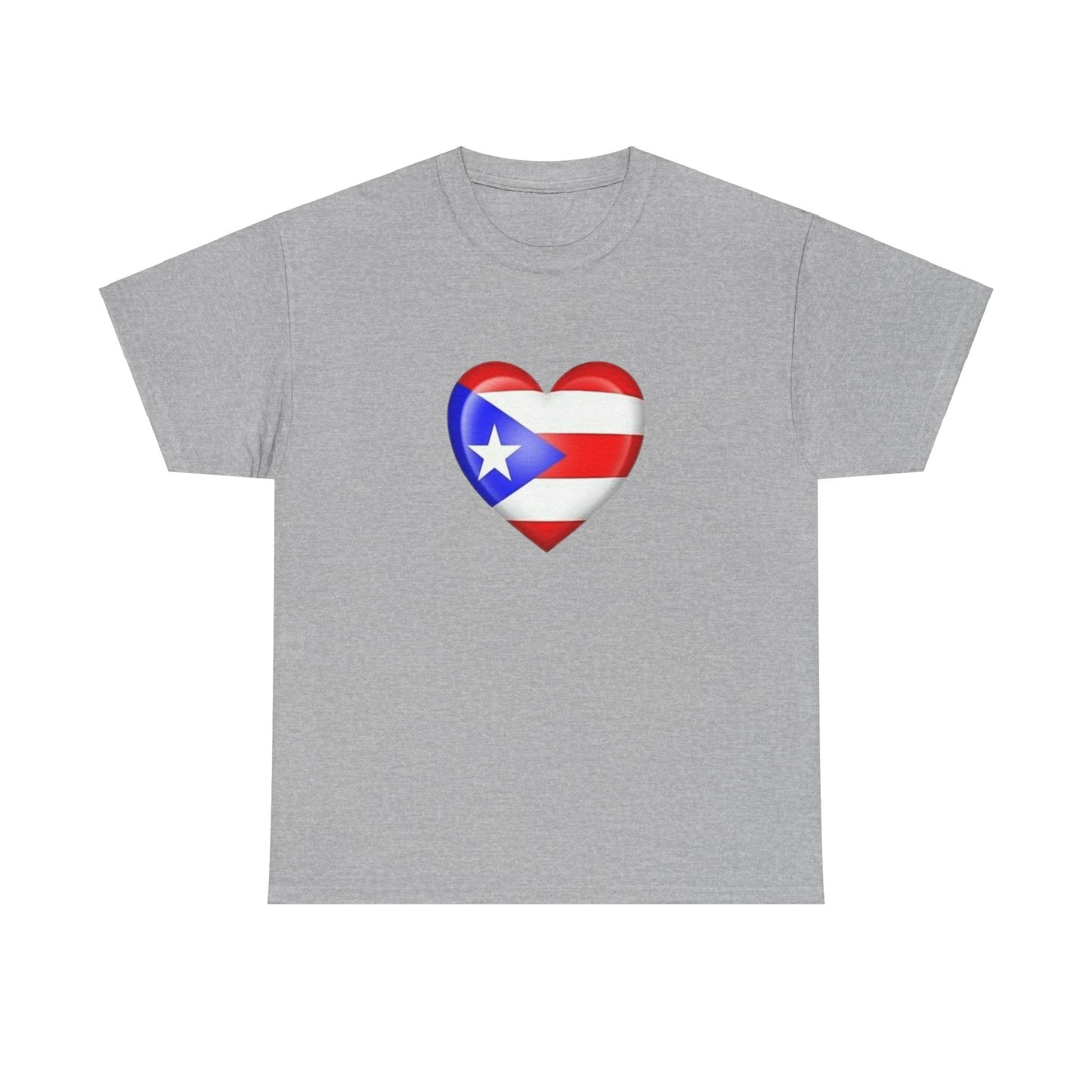 Heart PR Flag, Unisex Heavy Cotton Tee