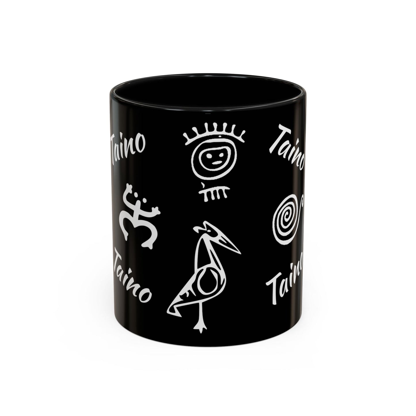 Taino symbols - coqui, turtle, sun, water mood and earth goddess etc.., Colorful Accent Mugs, 11oz