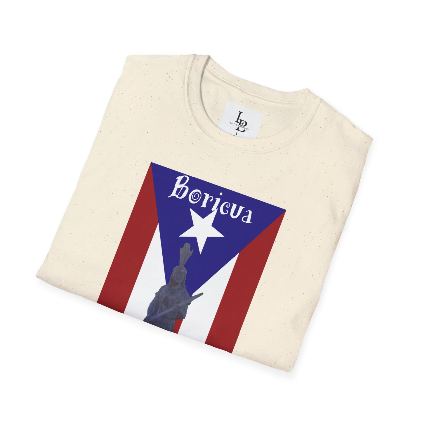 PR Flag with Agüeybaná, Unisex Softstyle T-Shirt