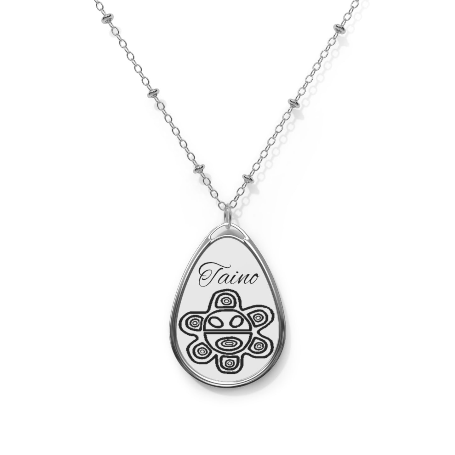 Taino Sun Symbol, Oval Necklace