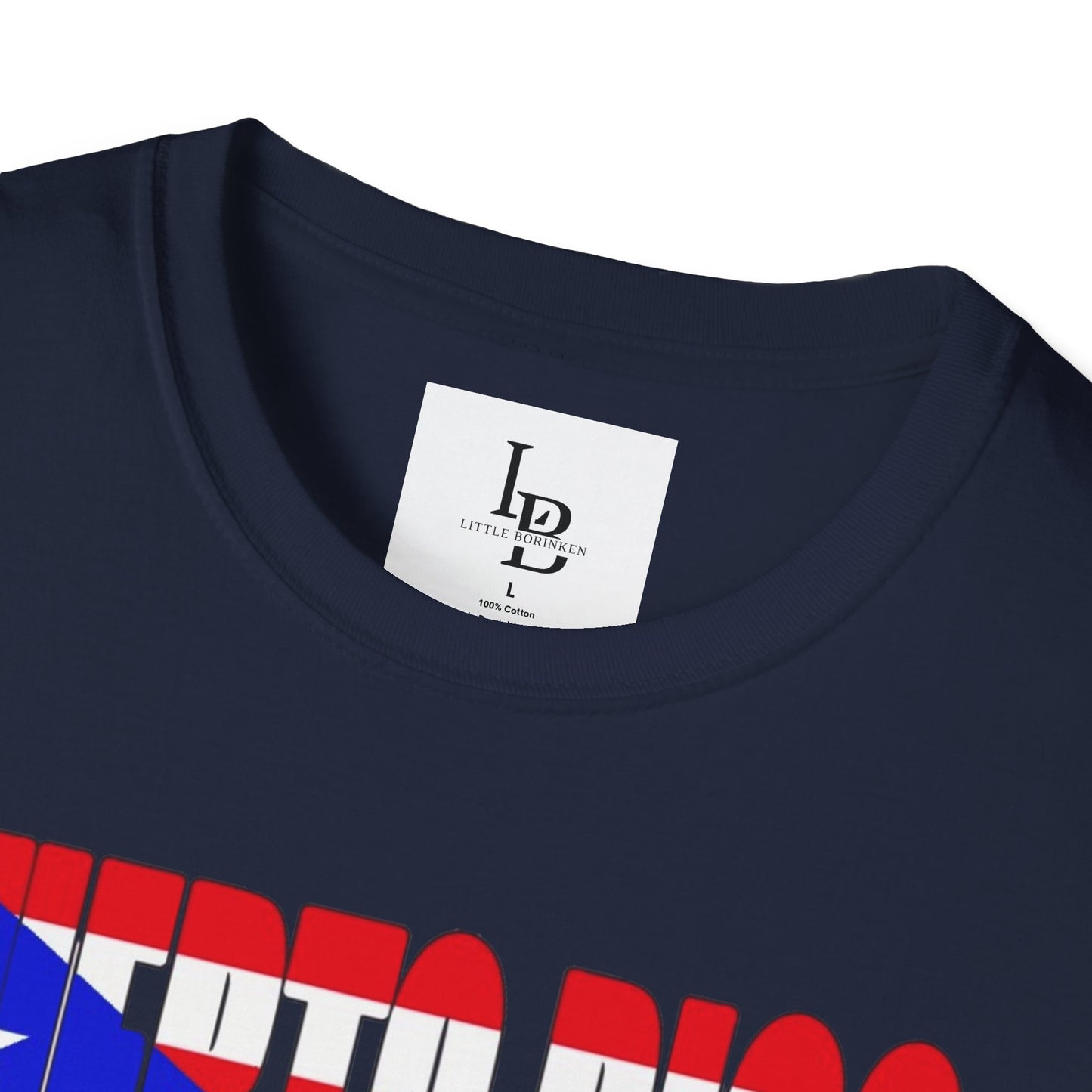 Puerto Rico Font Flag, Unisex Softstyle T-Shirt