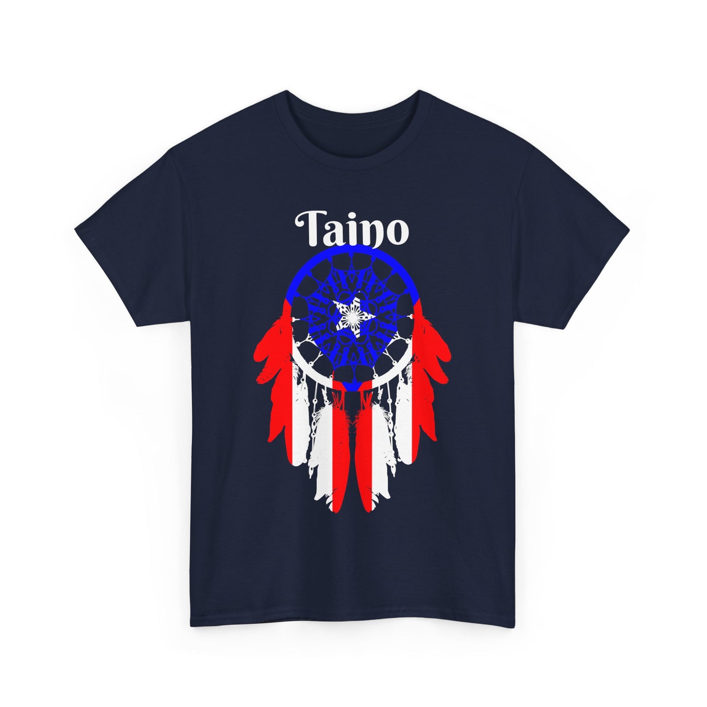 Puerto Rican Flag Dream Catcher, Unisex Heavy Cotton Tee
