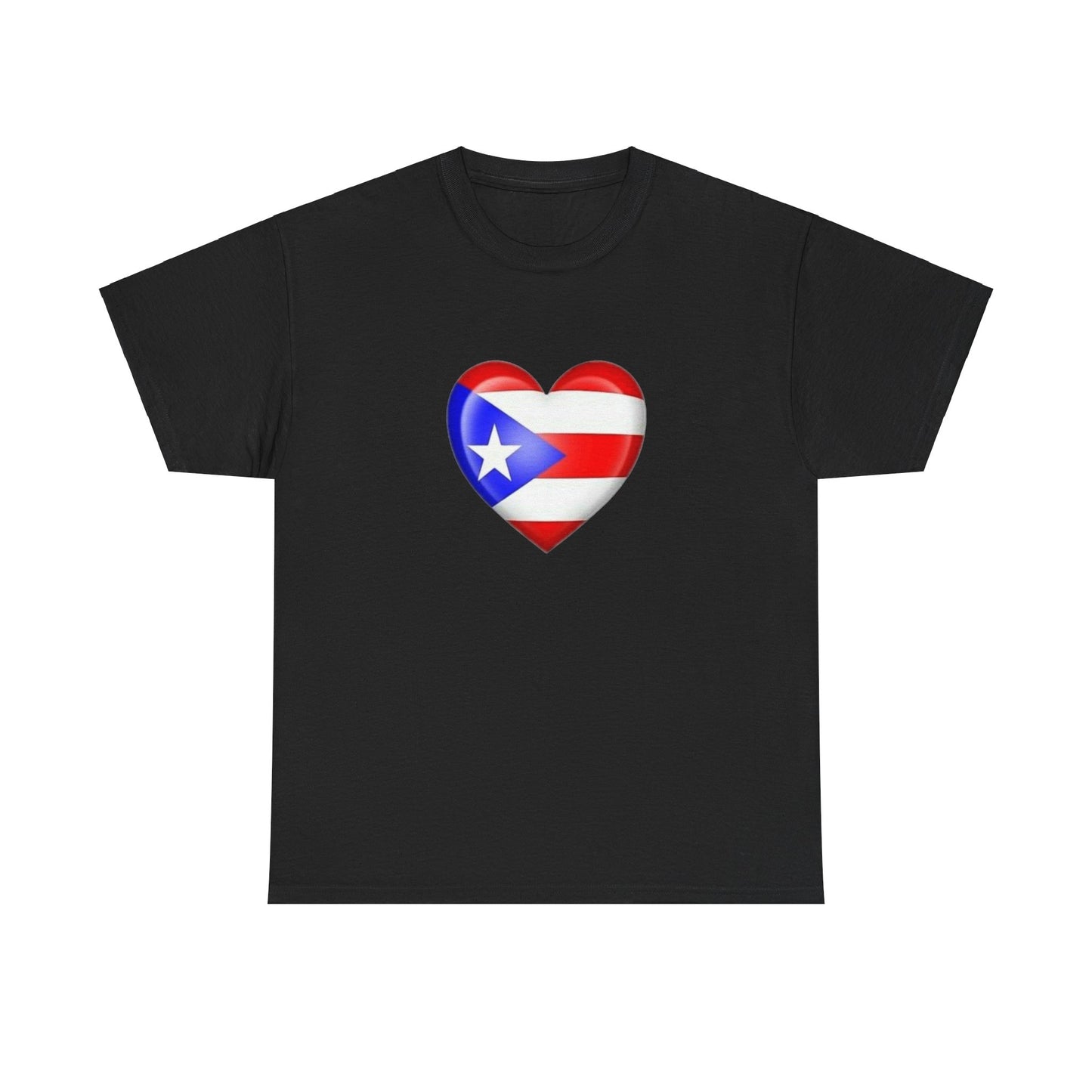 Heart PR Flag, Unisex Heavy Cotton Tee