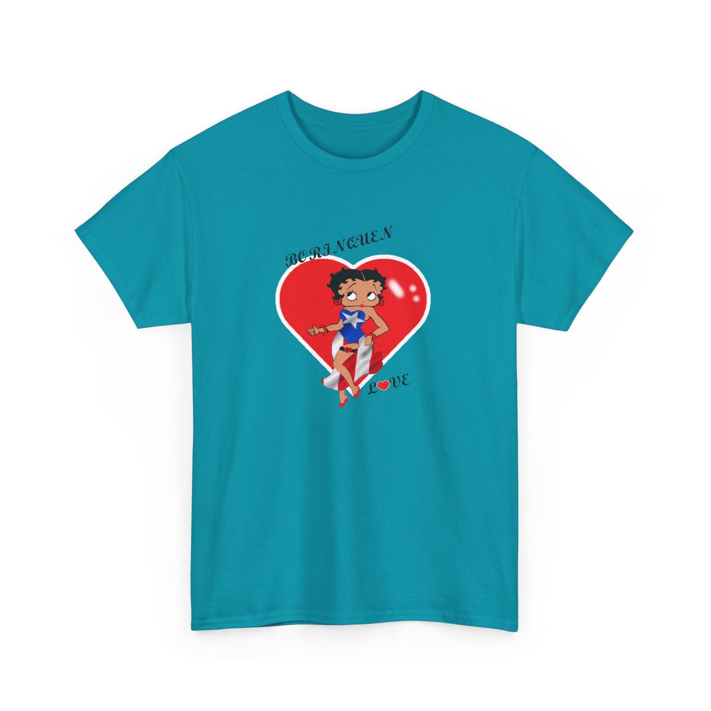 Betty Boop Borinquen Love, Unisex Heavy Cotton Tee