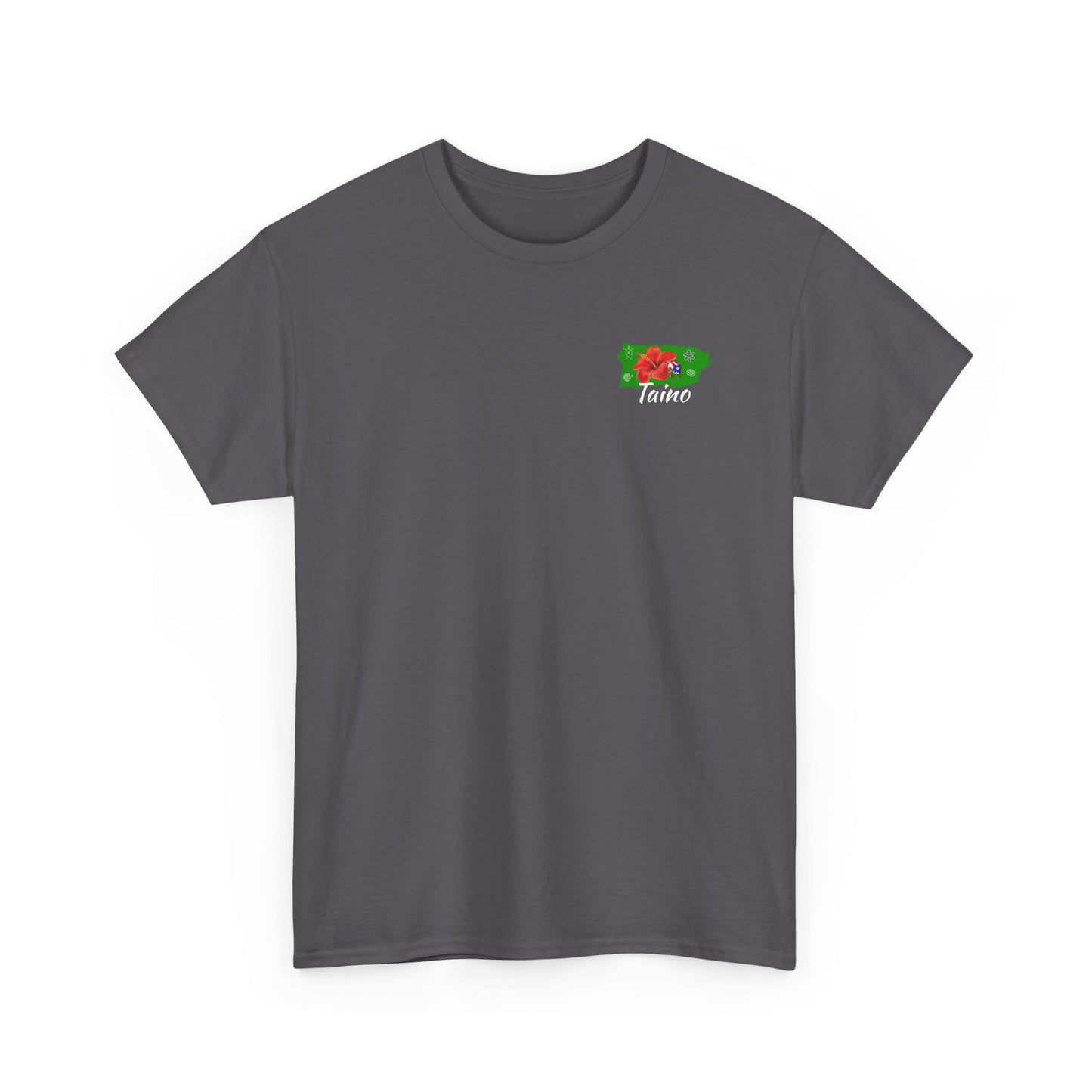 P.R. map Taino Symbols, and coqui, Unisex Heavy Cotton Tee