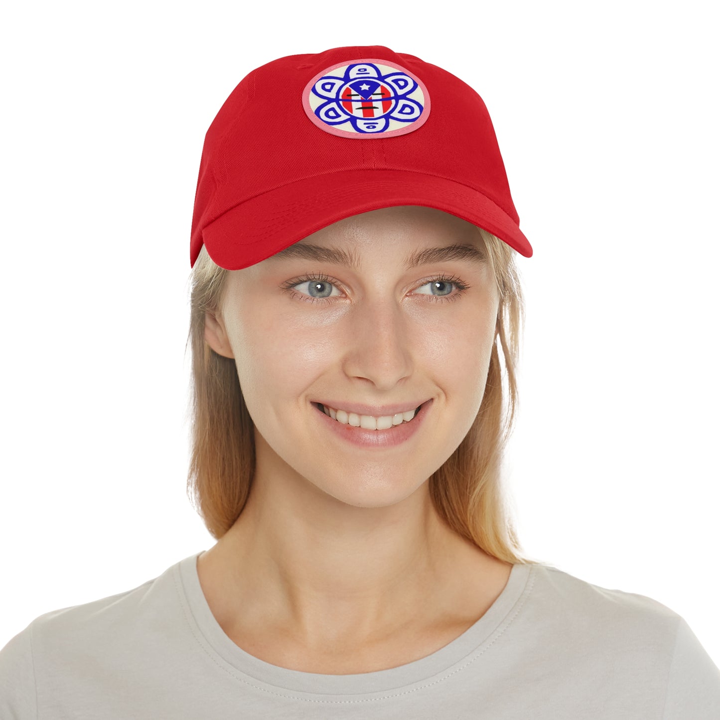 Flag - Taino sun, Hat with Leather Patch (Round)
