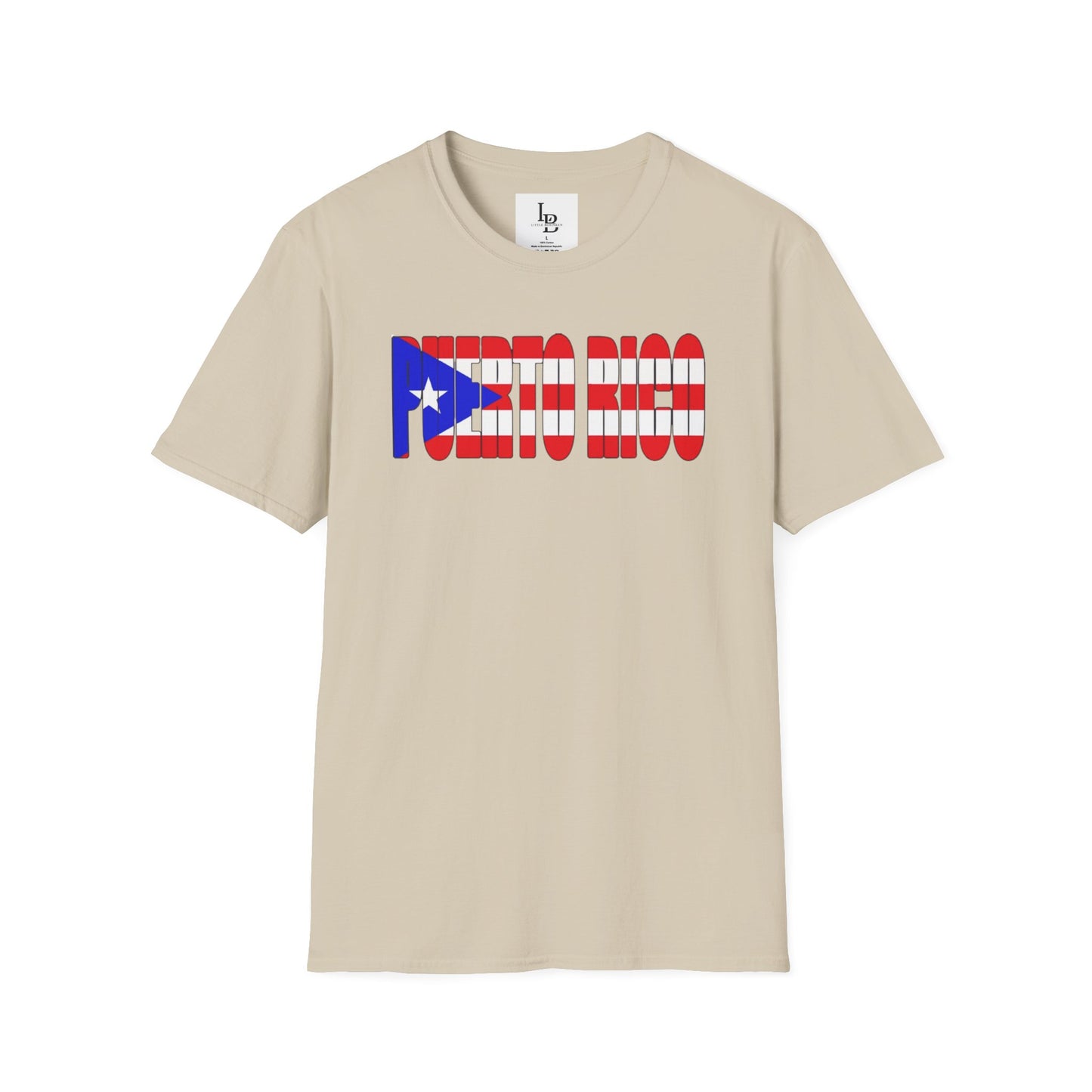 Puerto Rico Font Flag, Unisex Softstyle T-Shirt