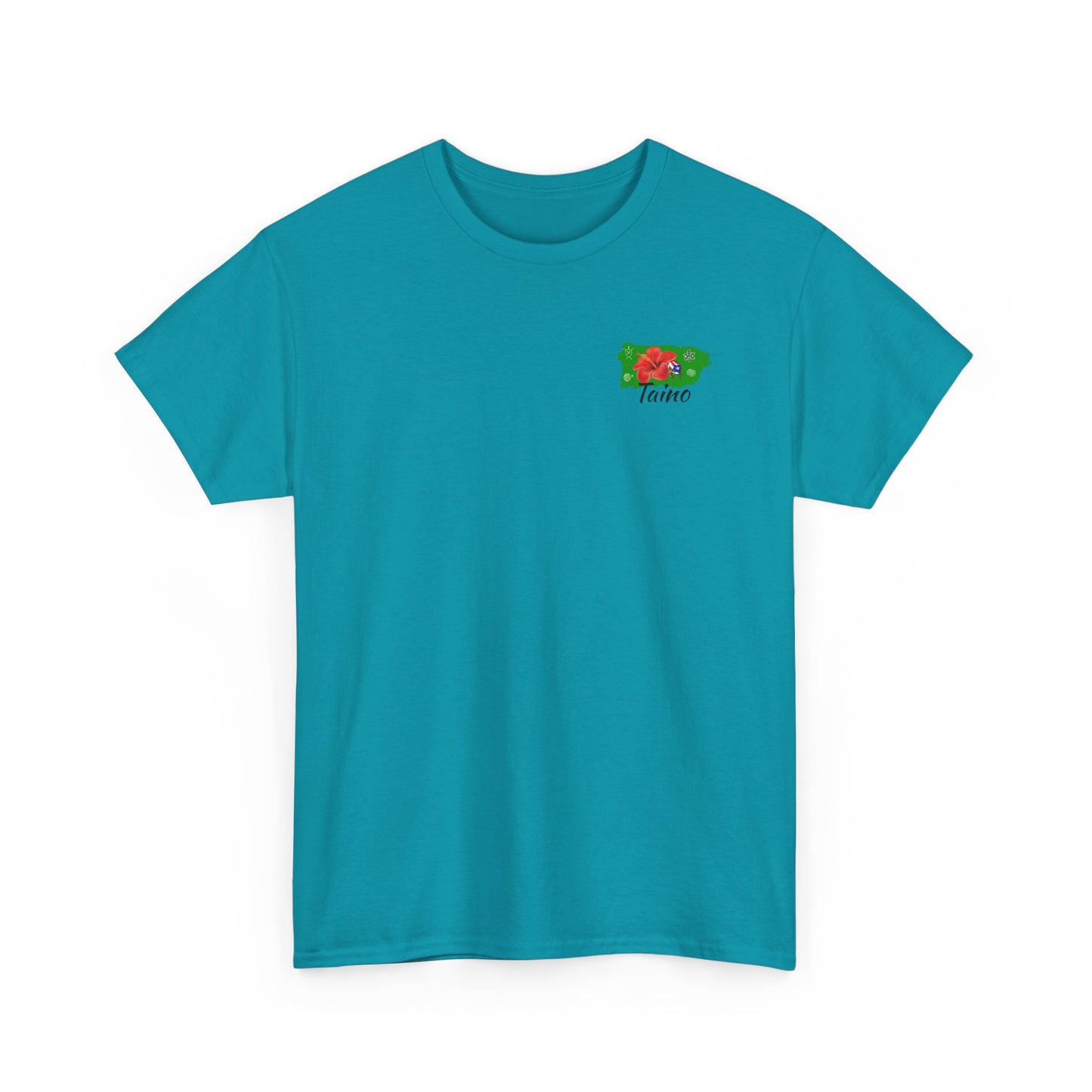 P.R. map Taino Symbols, and coqui, Unisex Heavy Cotton Tee