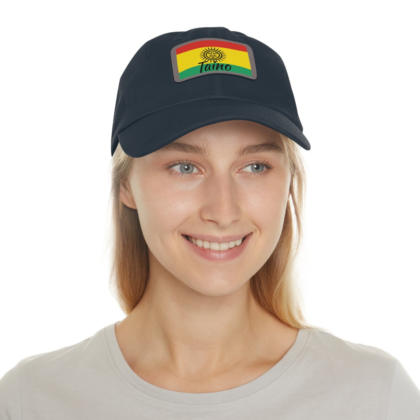 Taino Flag, Hat with Leather Patch (Rectangle)