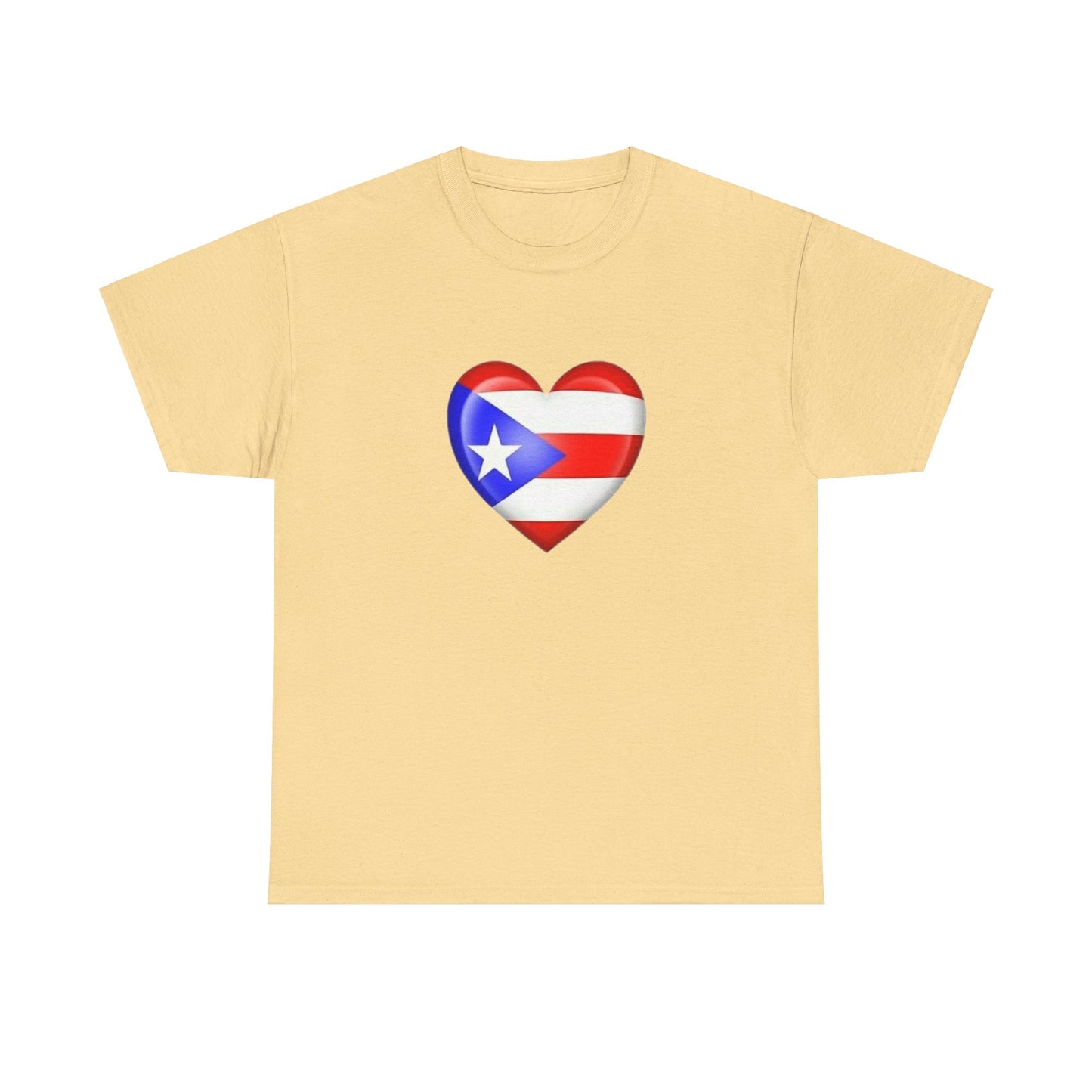 Heart PR Flag, Unisex Heavy Cotton Tee