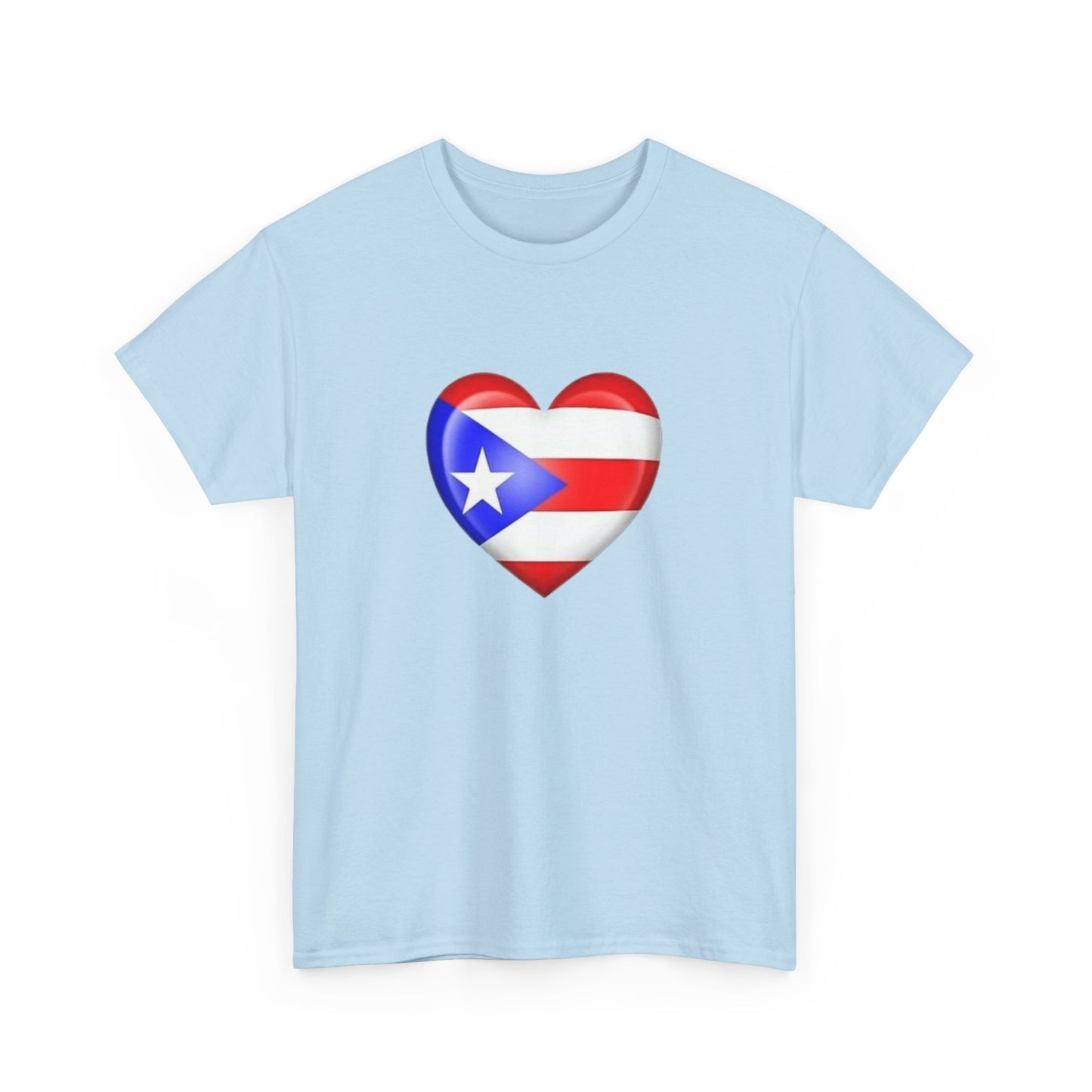 Heart PR Flag, Unisex Heavy Cotton Tee