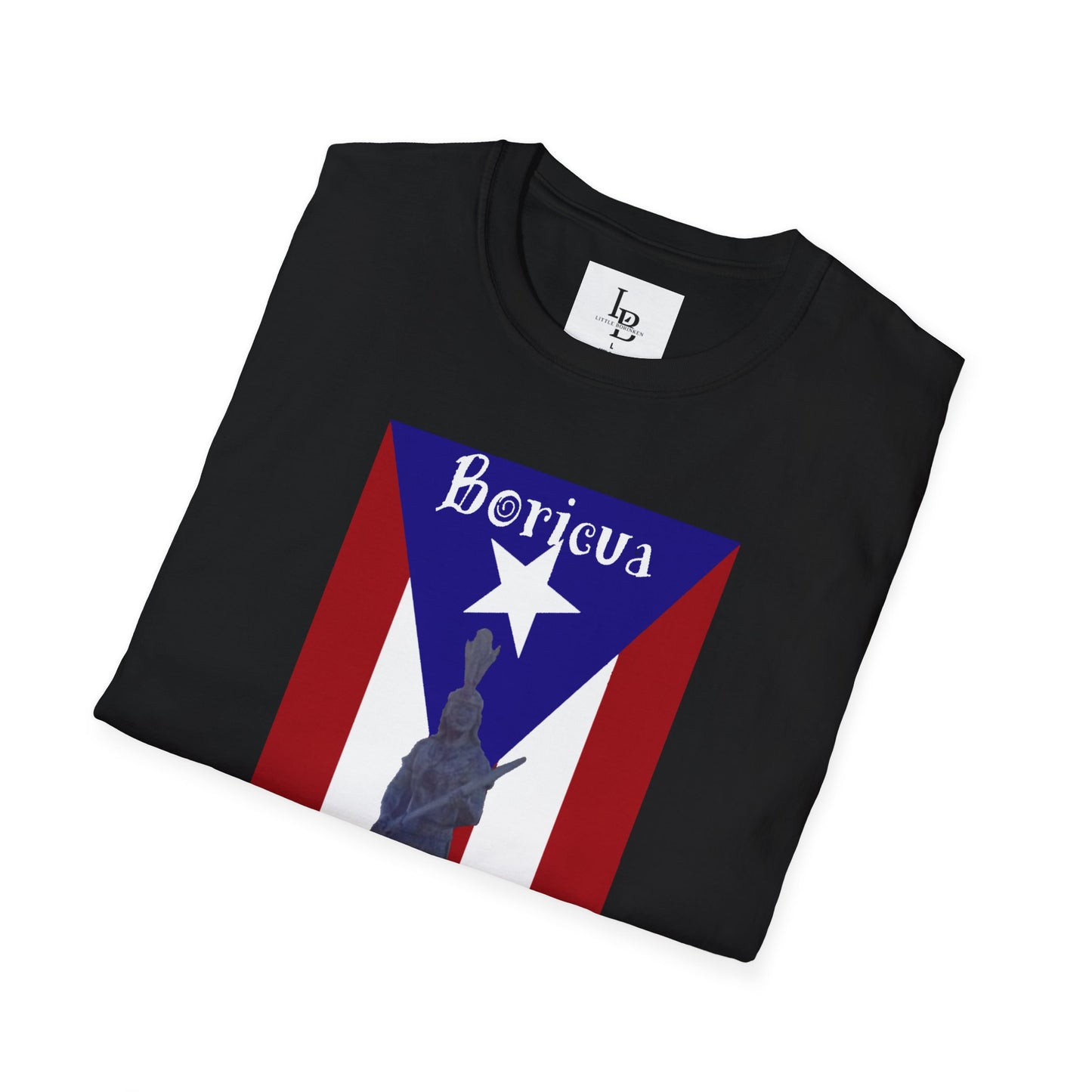 PR Flag with Agüeybaná, Unisex Softstyle T-Shirt
