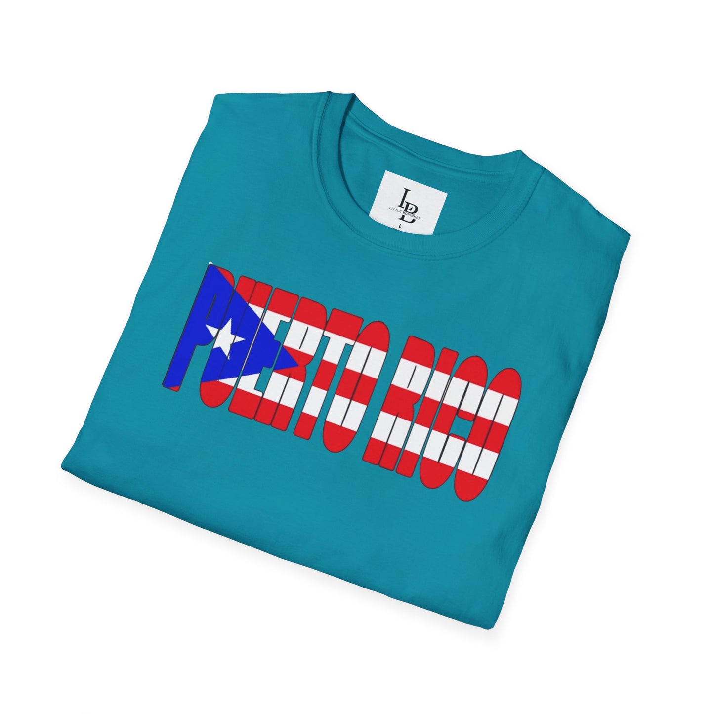 Puerto Rico Font Flag, Unisex Softstyle T-Shirt
