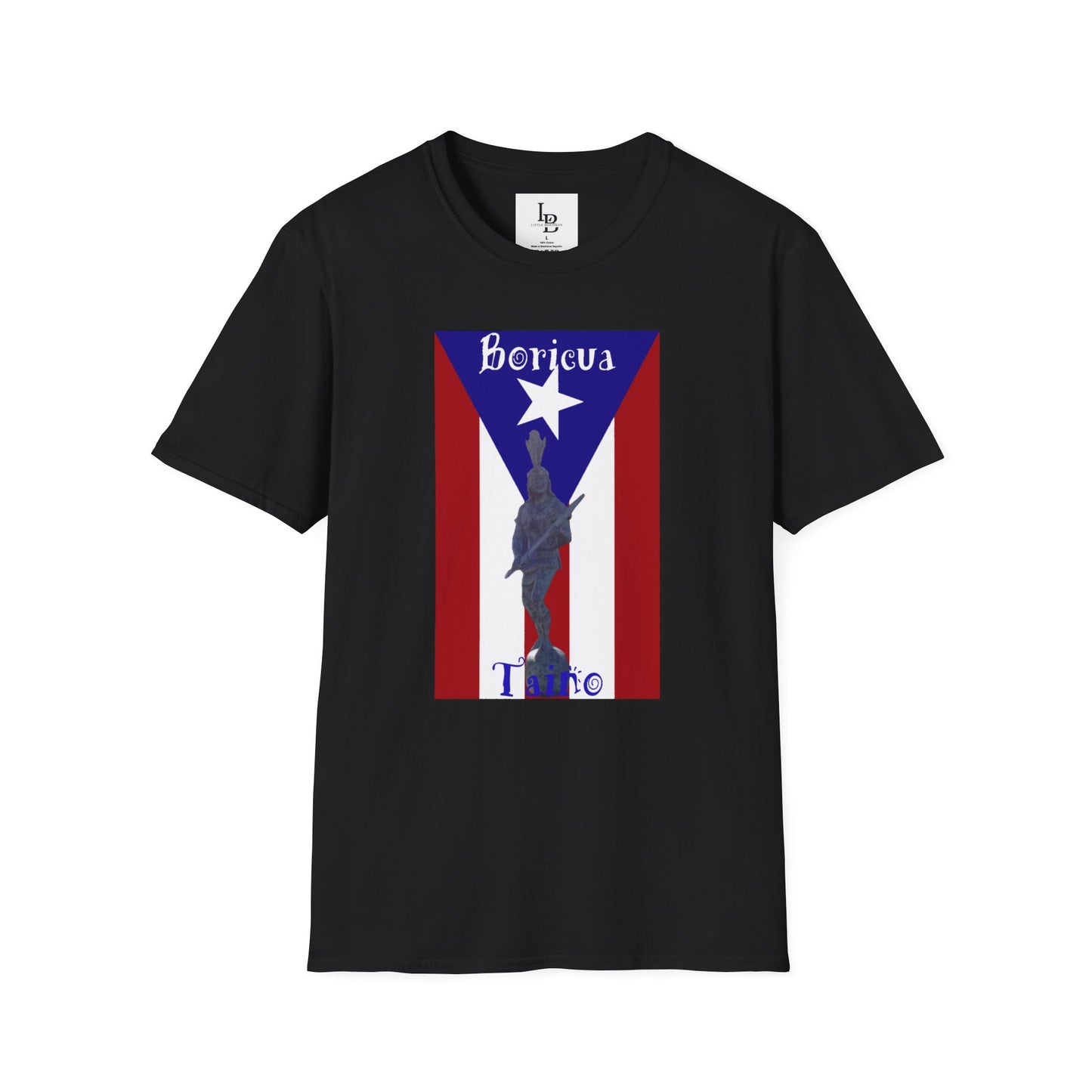 PR Flag with Agüeybaná, Unisex Softstyle T-Shirt