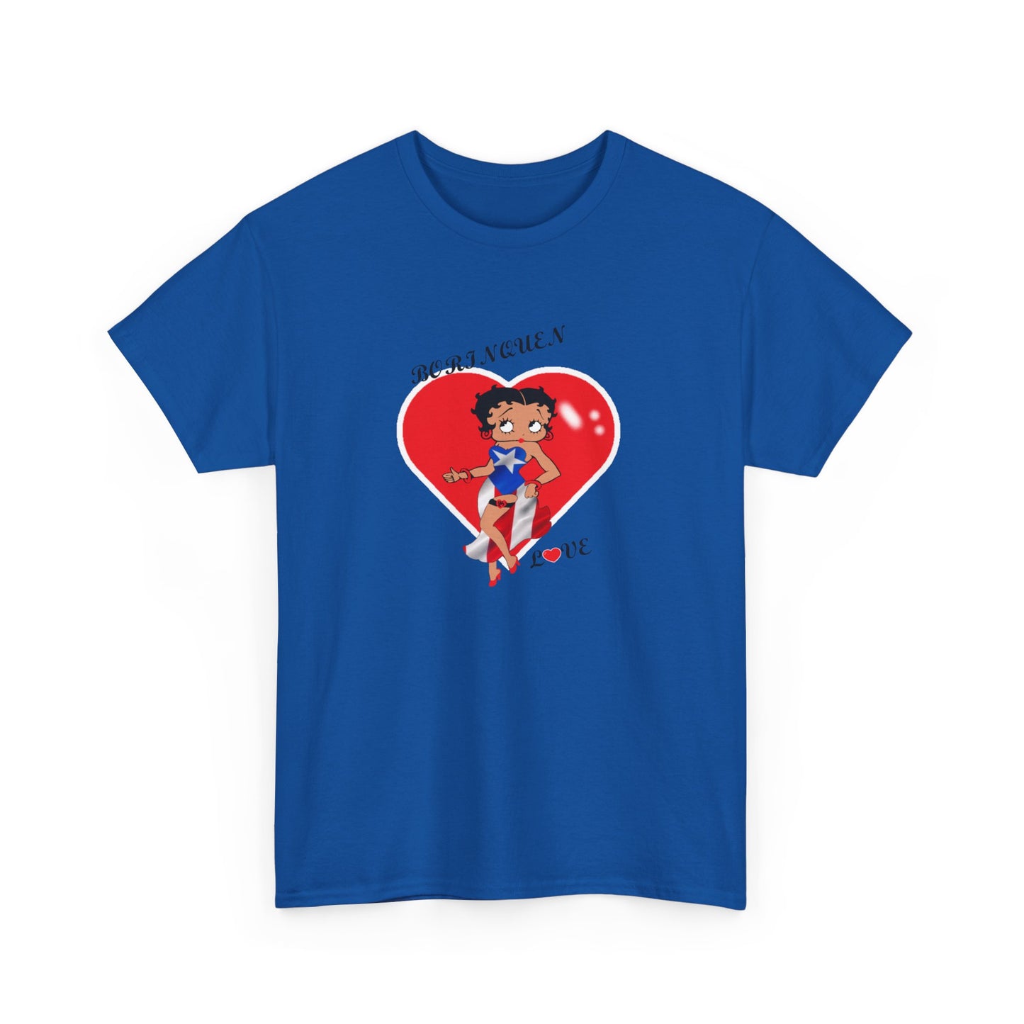 Betty Boop Borinquen Love, Unisex Heavy Cotton Tee