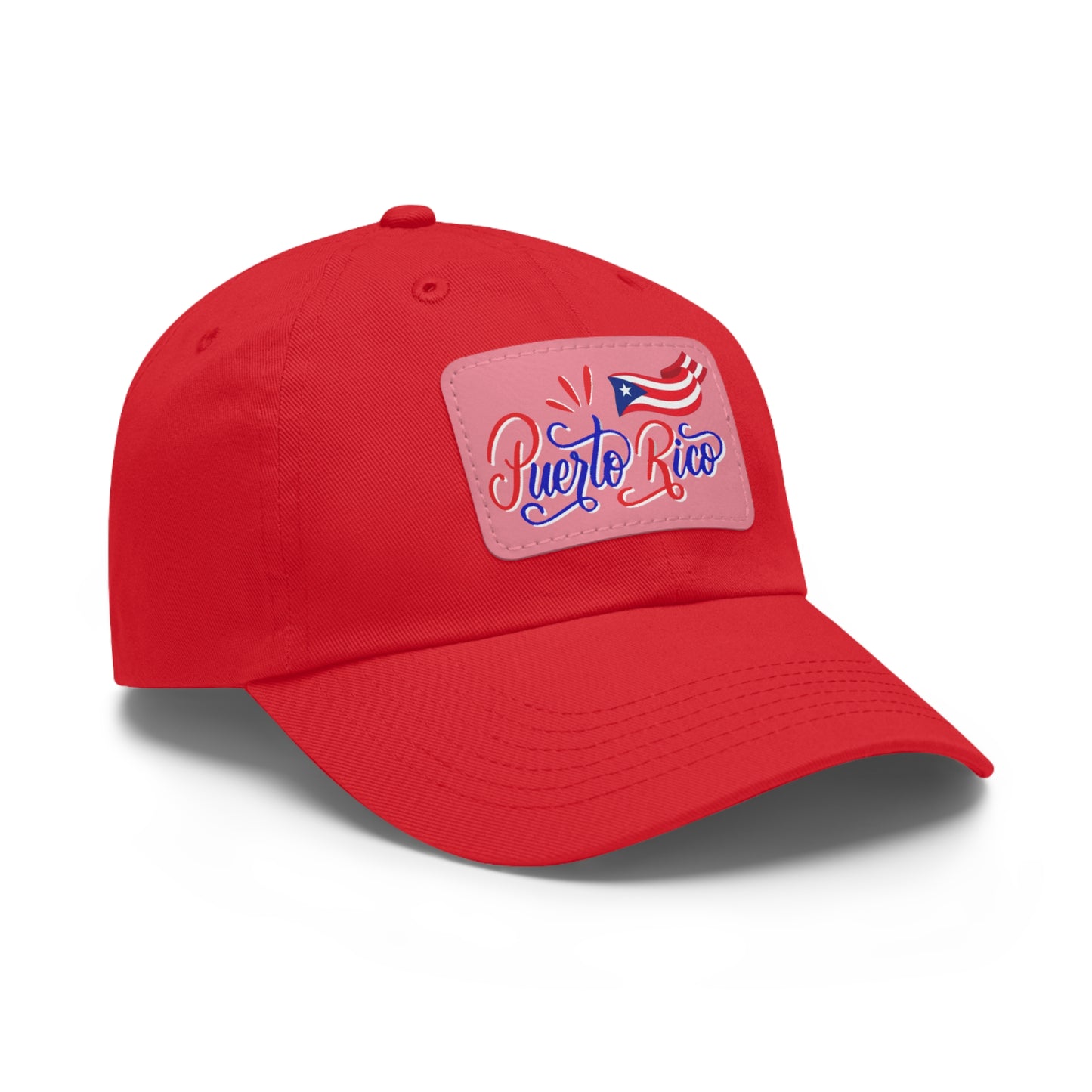 Puerto Rico w/Flag, Hat with Leather Patch (Rectangle)