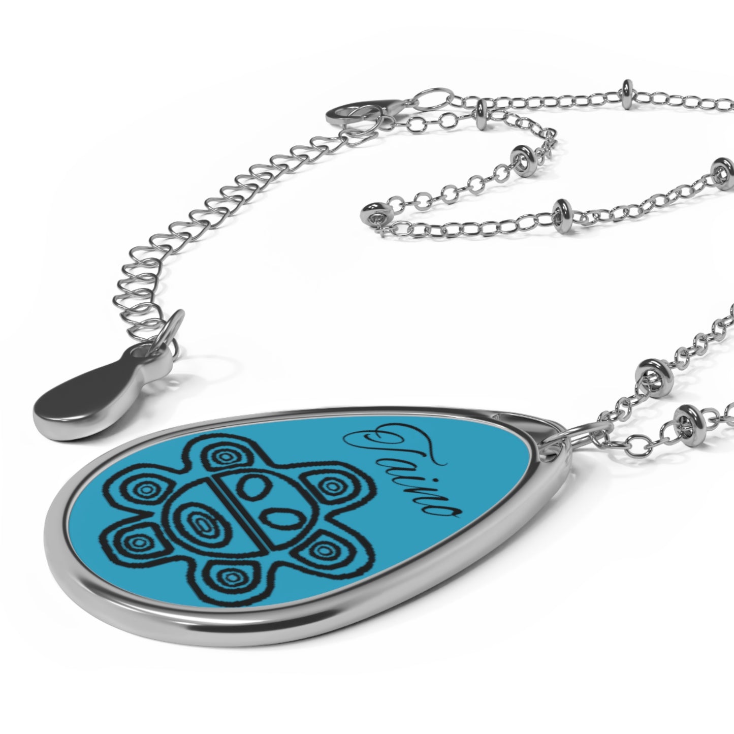 Sun Symbol, Oval Necklace