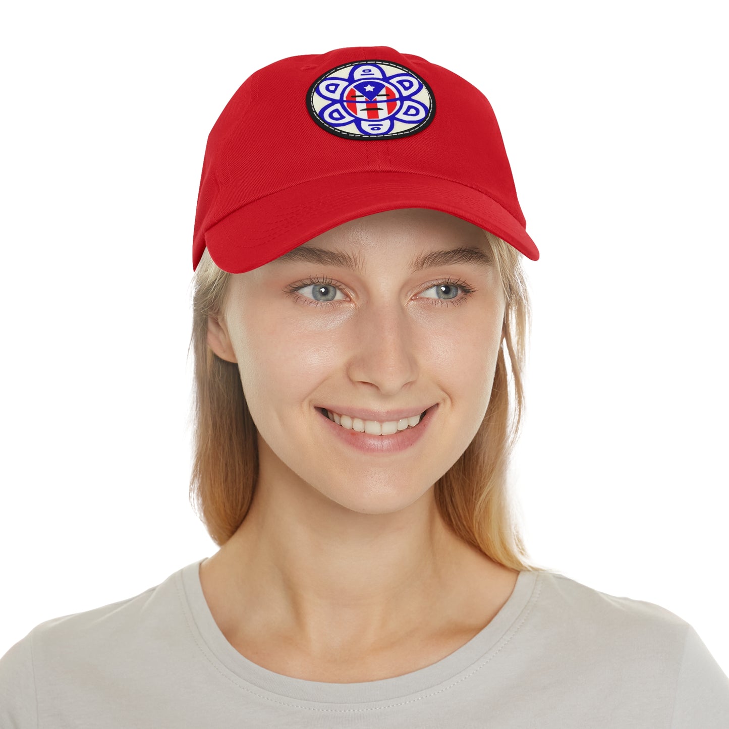 Flag - Taino sun, Hat with Leather Patch (Round)