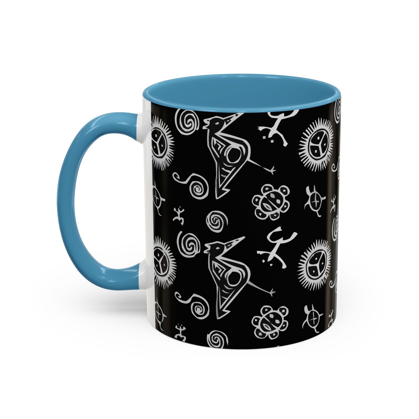 Taino Symbols, Colorful Accent Mugs, 11oz