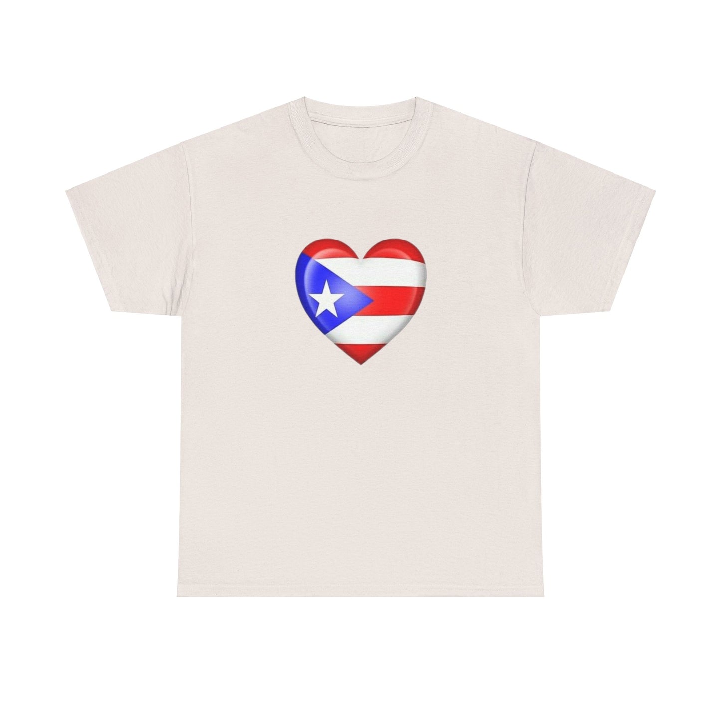 Heart PR Flag, Unisex Heavy Cotton Tee