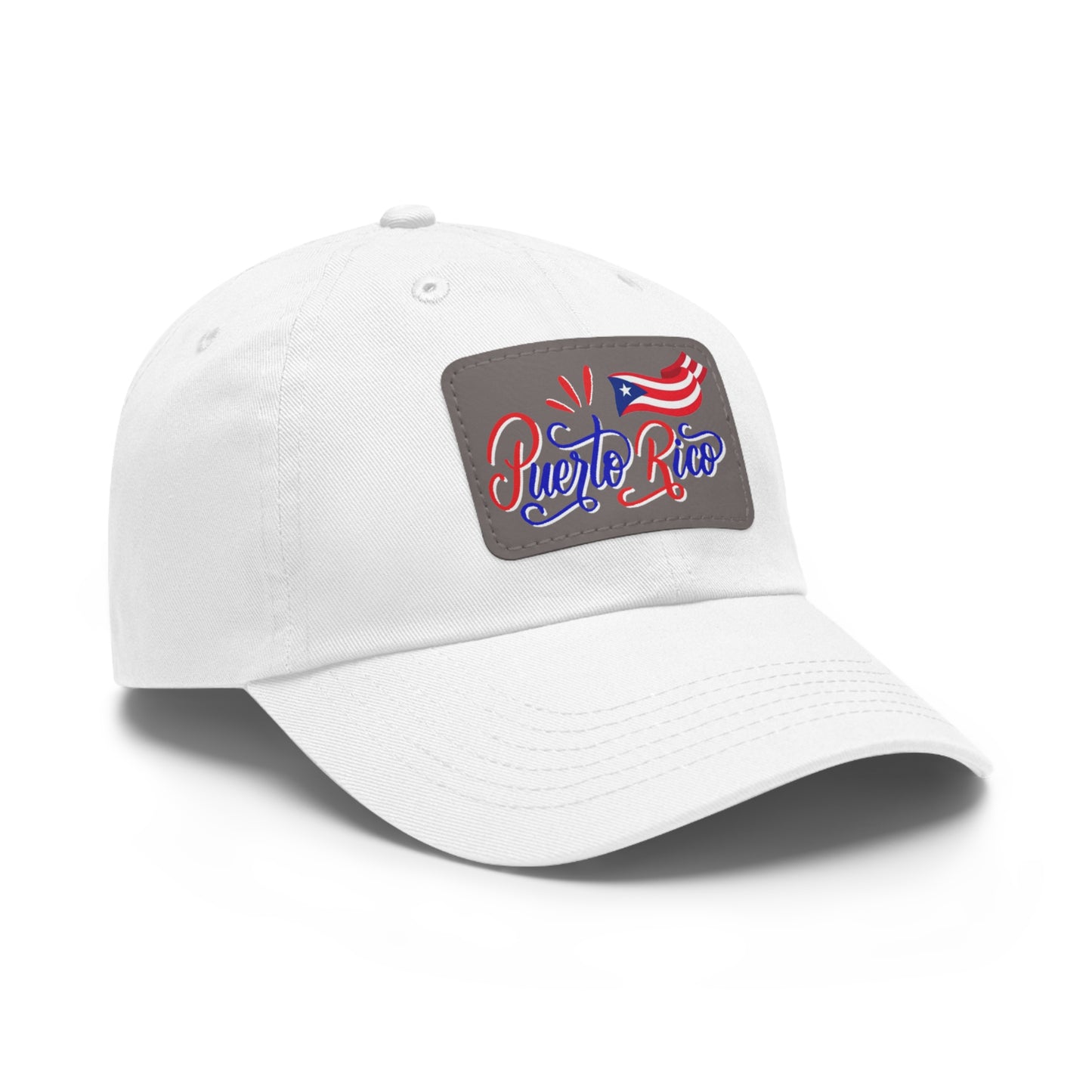 Puerto Rico w/Flag, Hat with Leather Patch (Rectangle)