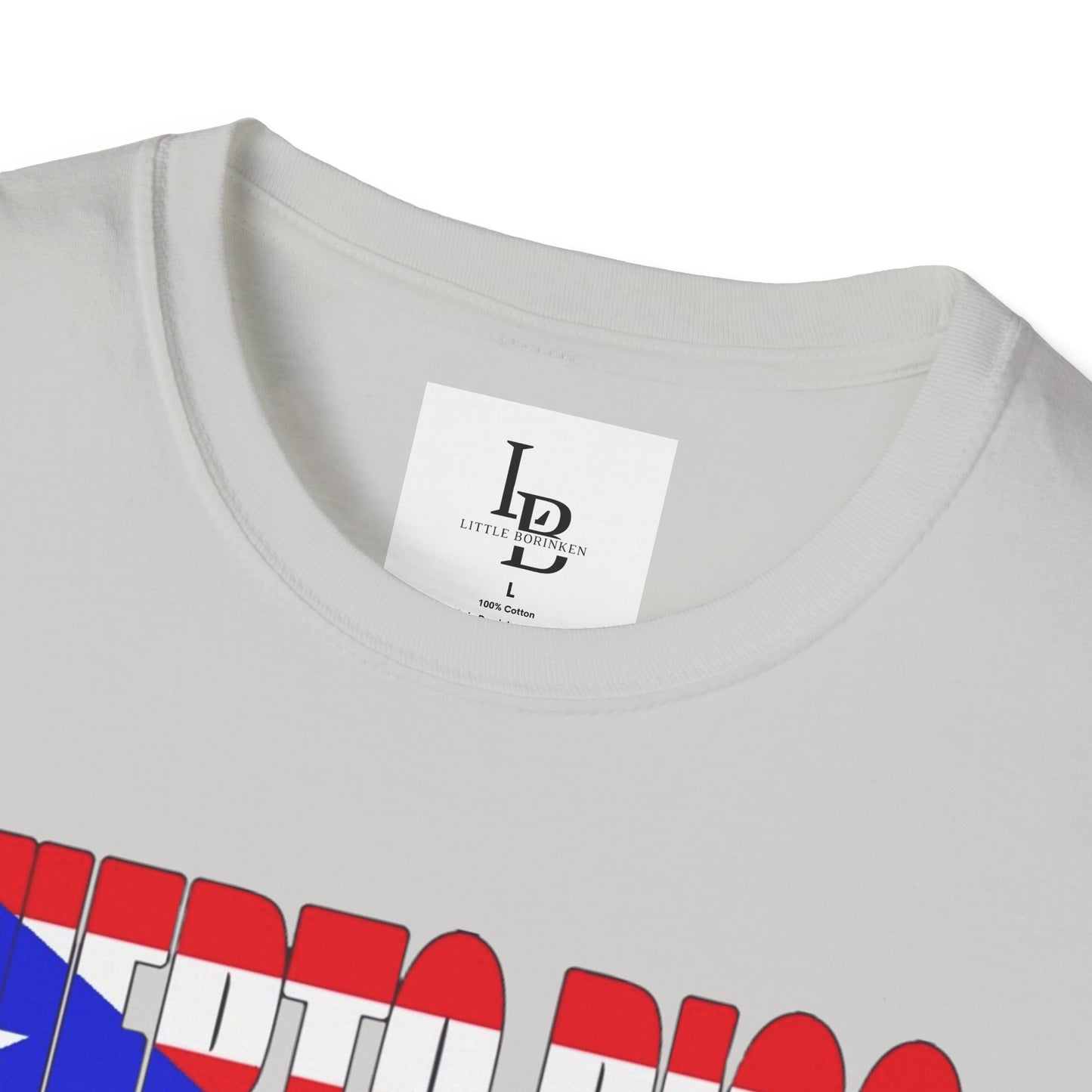 Puerto Rico Font Flag, Unisex Softstyle T-Shirt