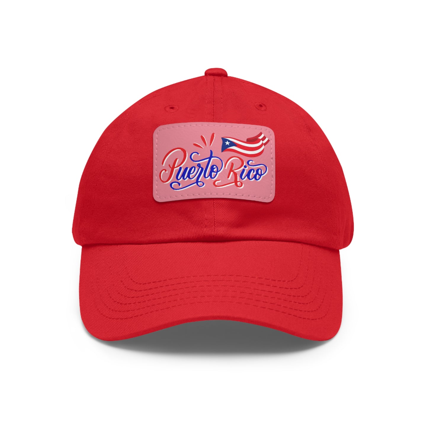 Puerto Rico w/Flag, Hat with Leather Patch (Rectangle)