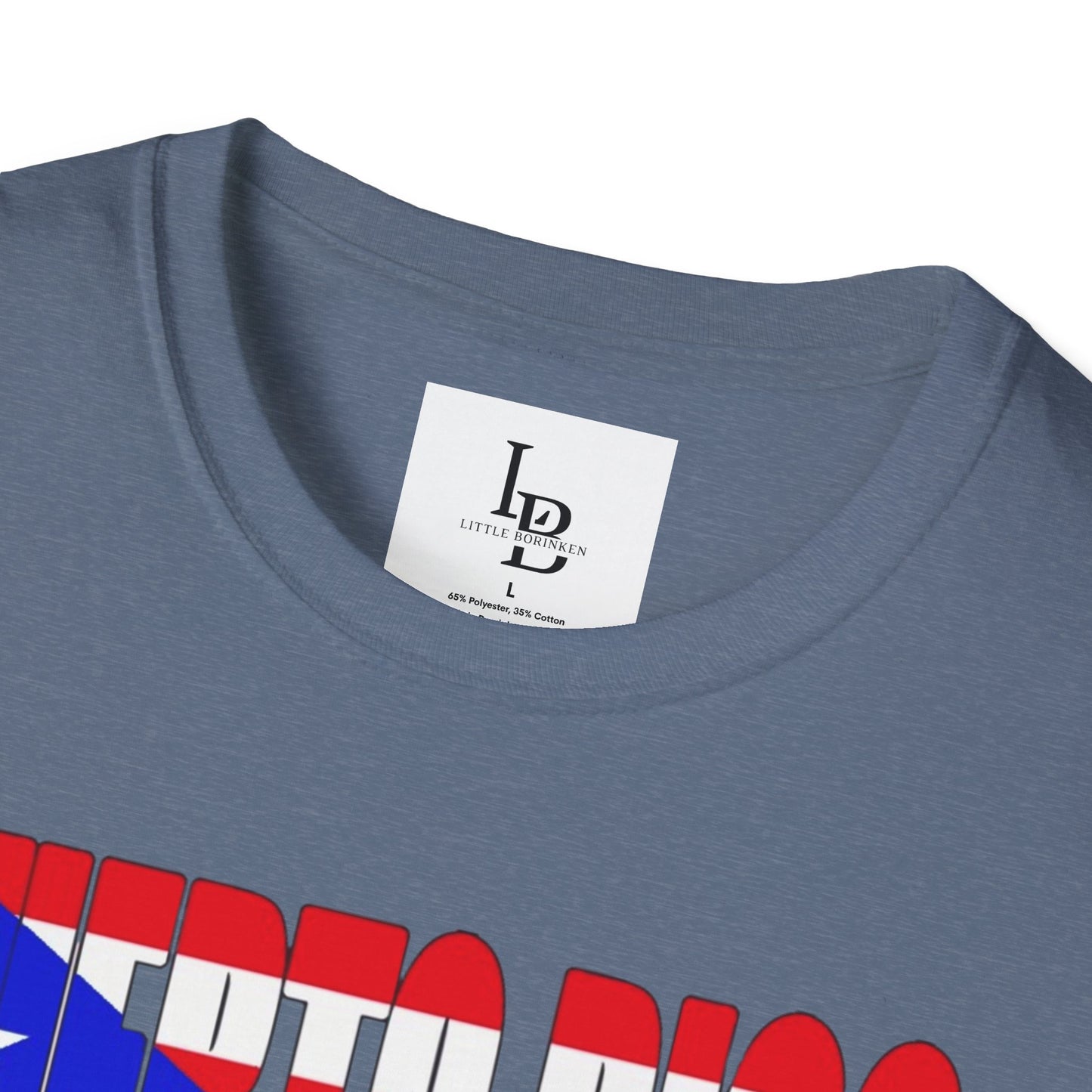 Puerto Rico Font Flag, Unisex Softstyle T-Shirt