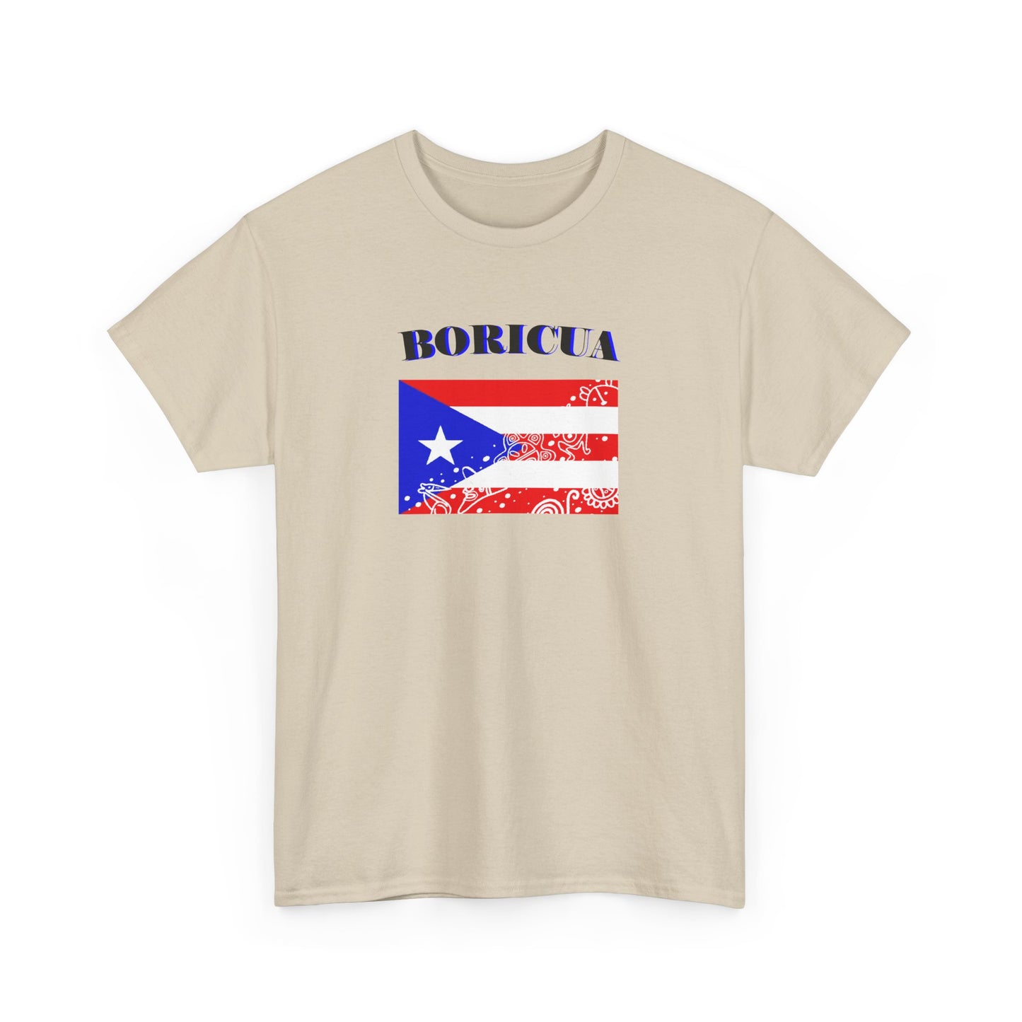 Puerto Rican Flag Taino Symbols, Unisex Heavy Cotton Tee