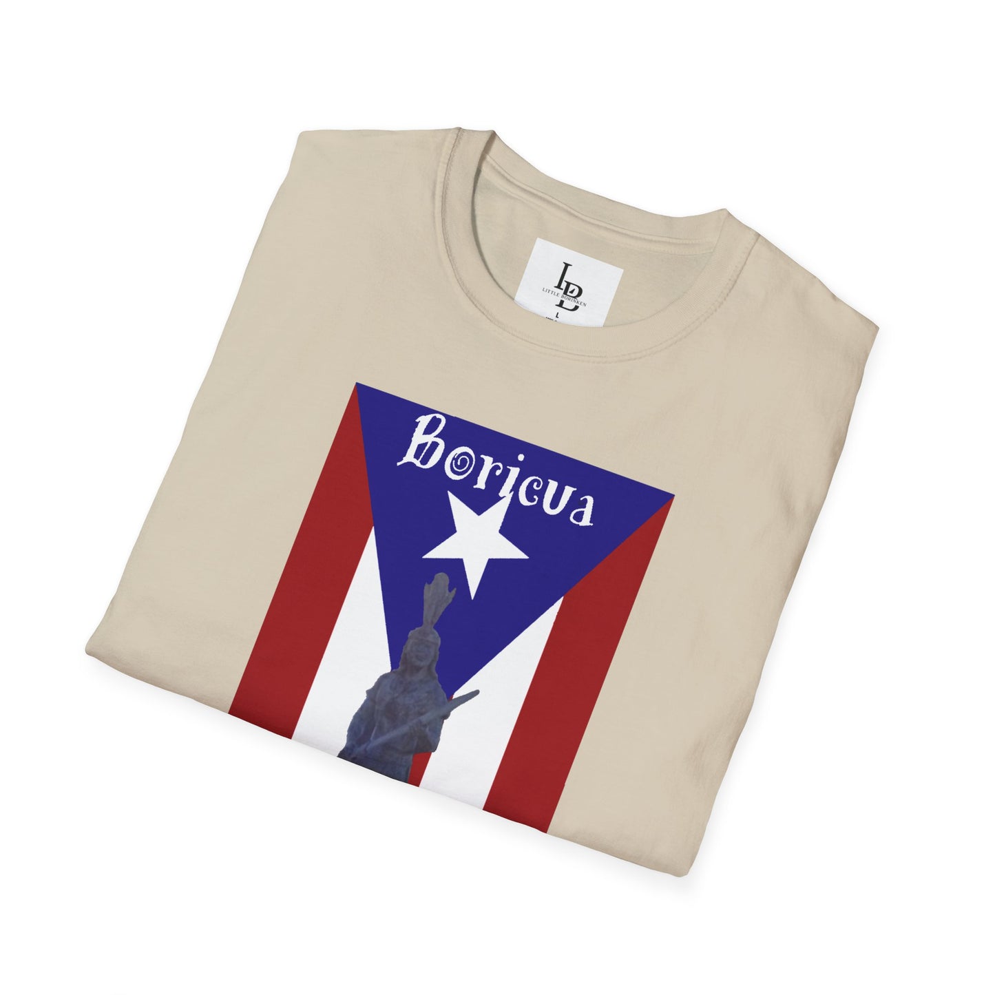 PR Flag with Agüeybaná, Unisex Softstyle T-Shirt
