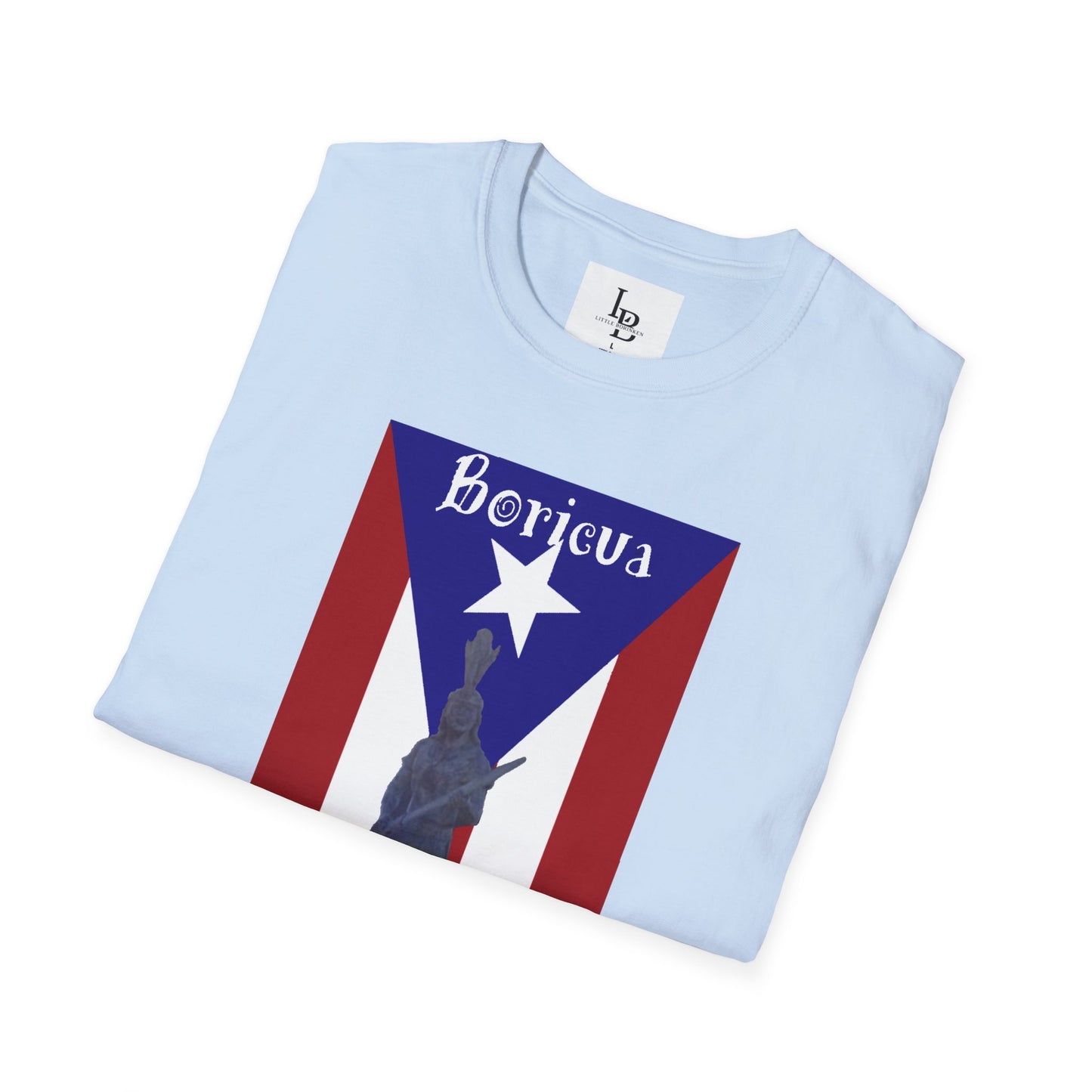 PR Flag with Agüeybaná, Unisex Softstyle T-Shirt