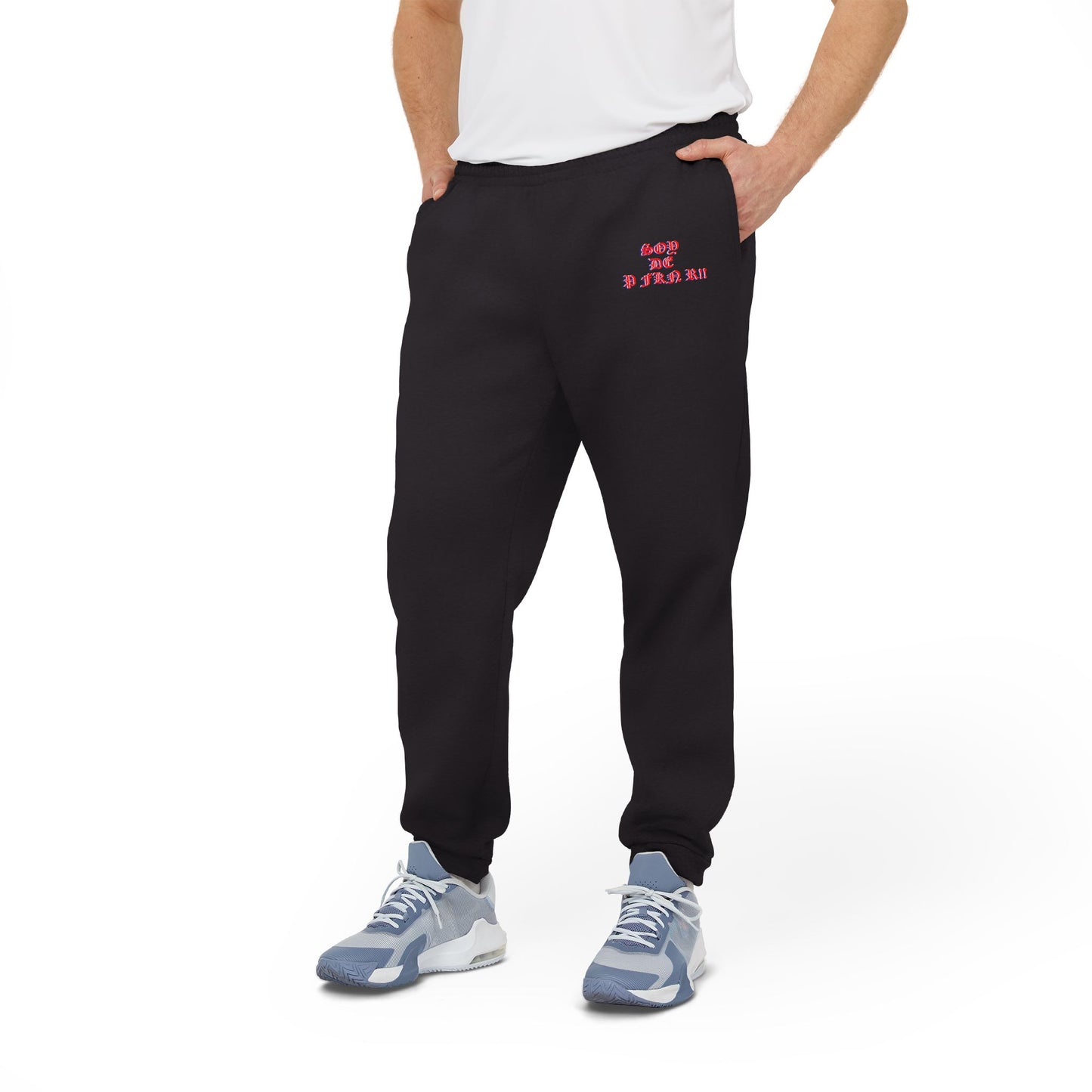 SOY DE P FKN R!! Cozy Unisex Fleece Joggers - Ideal for Athleisure, Workout, Loungewear, Travel, Gifts for Him/Her