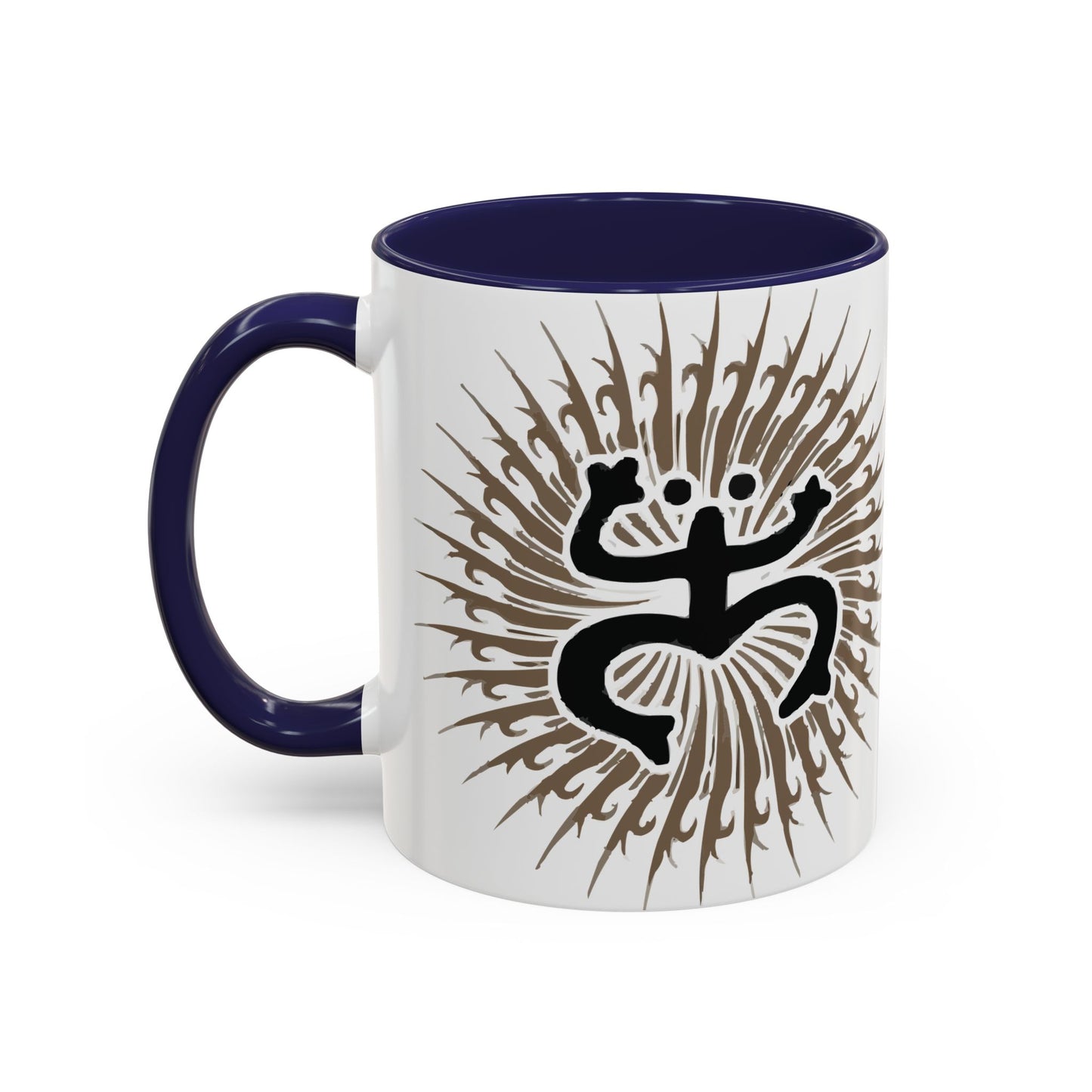 Black and grayTaino Coqui Sun, Colorful Accent Mugs, 11oz