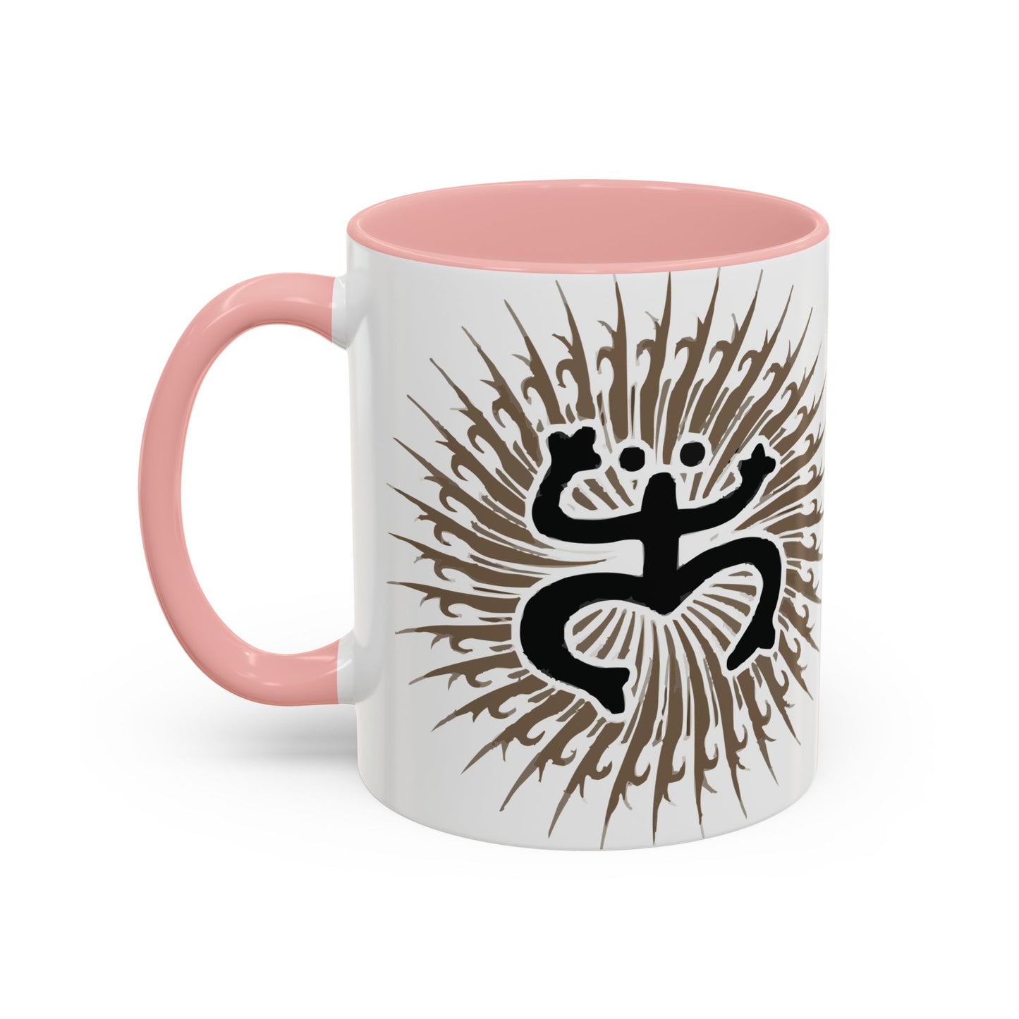 Black and grayTaino Coqui Sun, Colorful Accent Mugs, 11oz