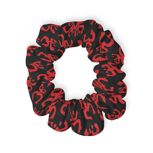 Red Coqui Black Scrunchie