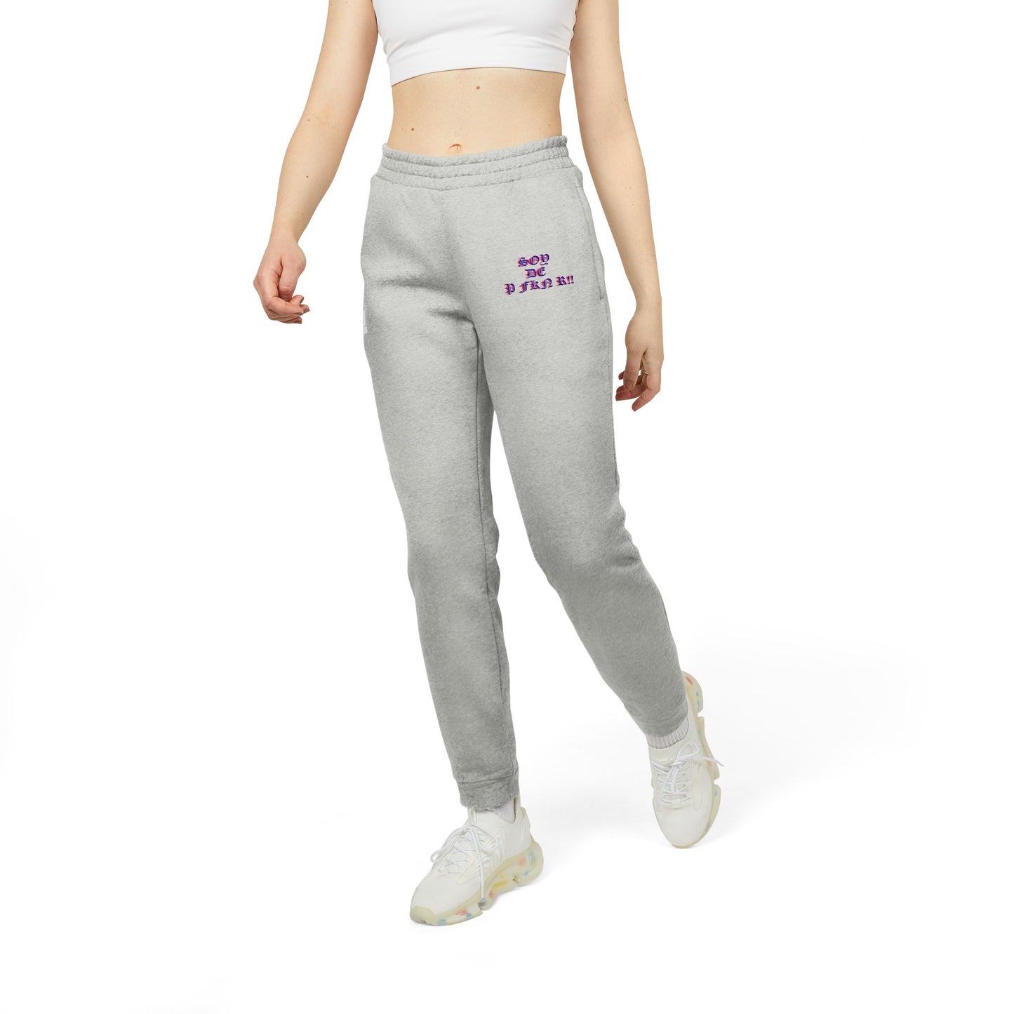 SOY DE P FKN R!! Cozy Unisex Fleece Joggers - Ideal for Athleisure, Workout, Loungewear, Travel, Gifts for Him/Her