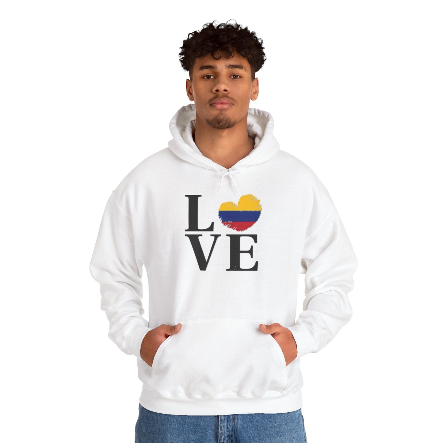 Love Colombia Unisex Hoodie, Cozy Sweatshirt, Casual Wear, Gifts for Adventures, Pride Apparel, Comfortable Streetwear