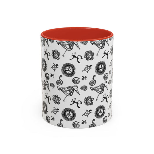 Taino Symbols, Colorful Accent Mugs, 11oz
