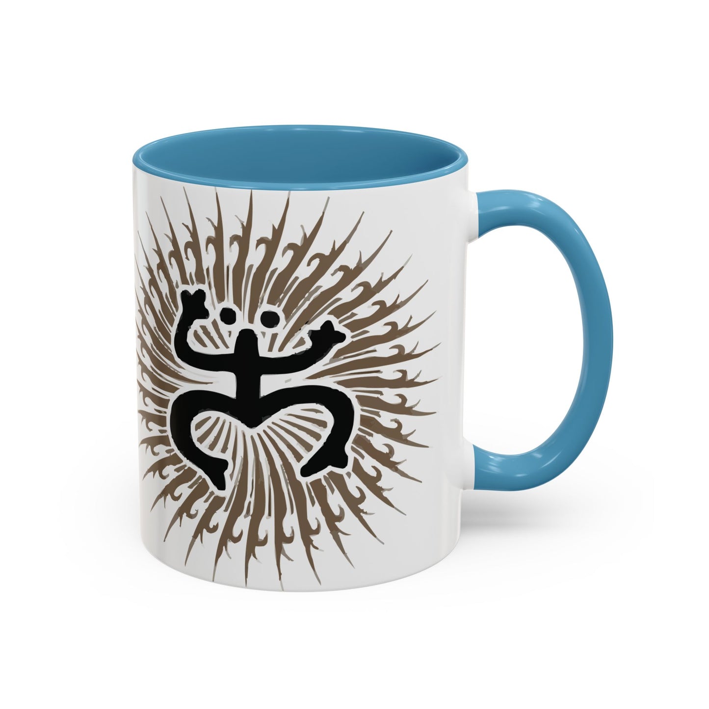 Black and grayTaino Coqui Sun, Colorful Accent Mugs, 11oz