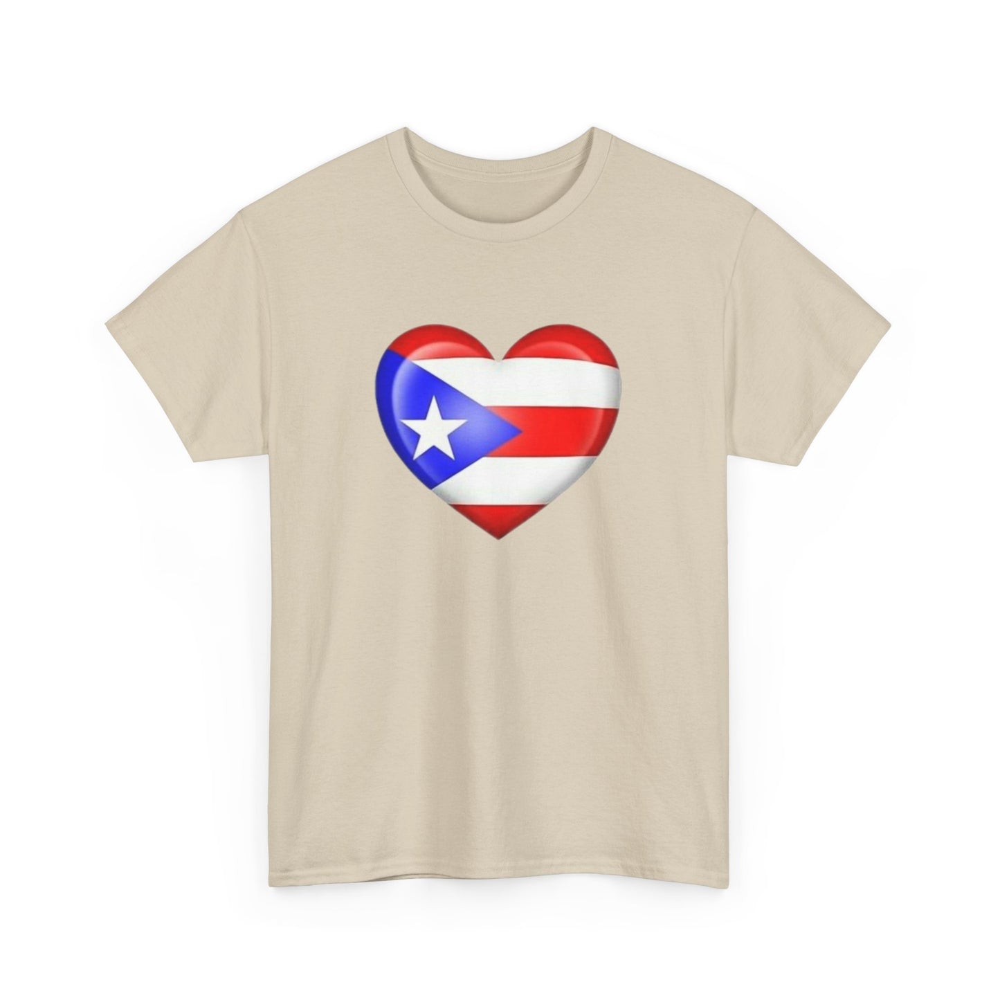 Heart PR Flag, Unisex Heavy Cotton Tee