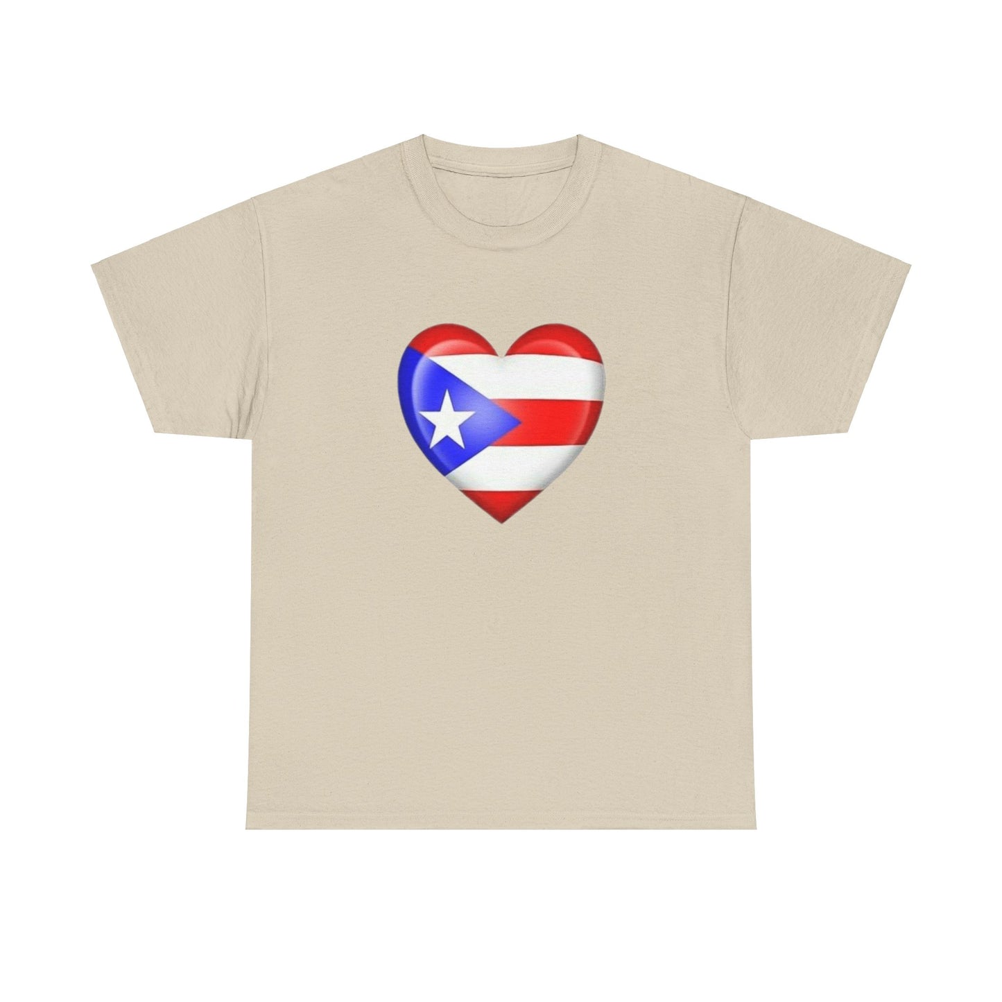 Heart PR Flag, Unisex Heavy Cotton Tee