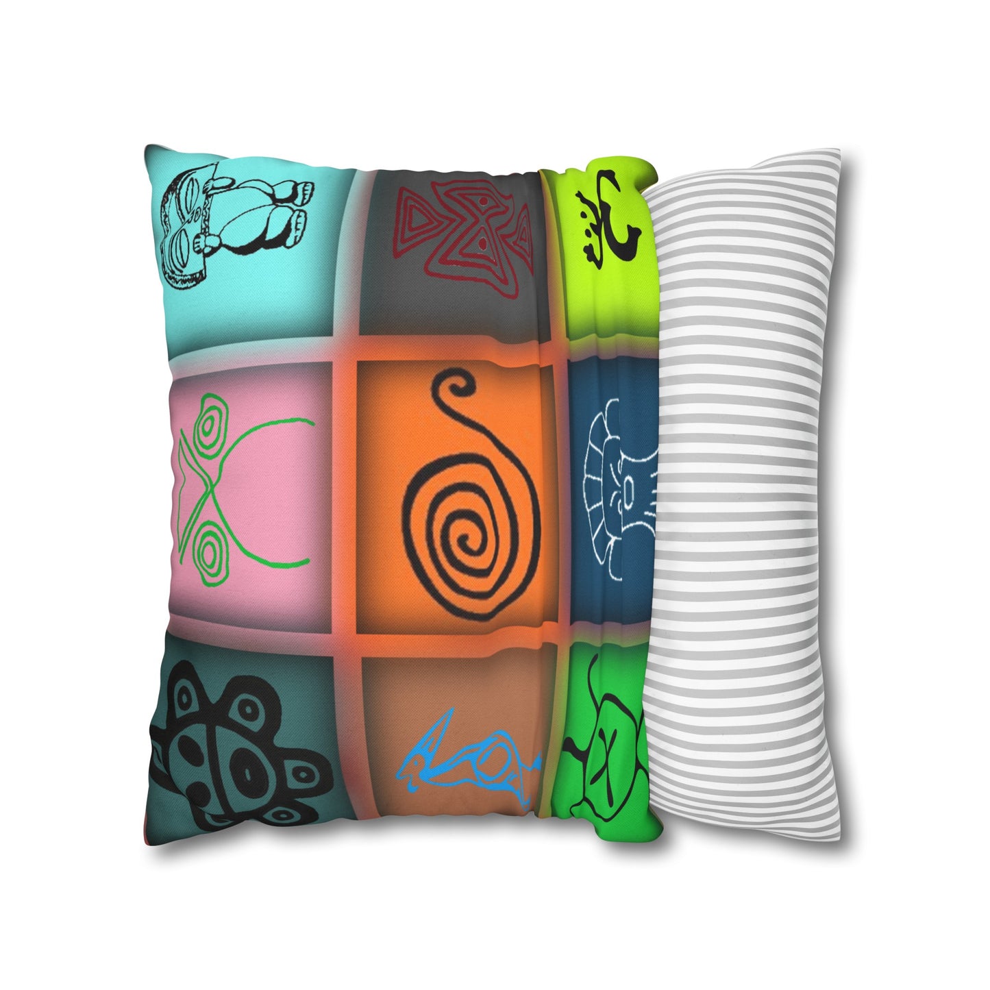 Taino Symbols 1 pillow cover, Spun Polyester Square Pillowcase