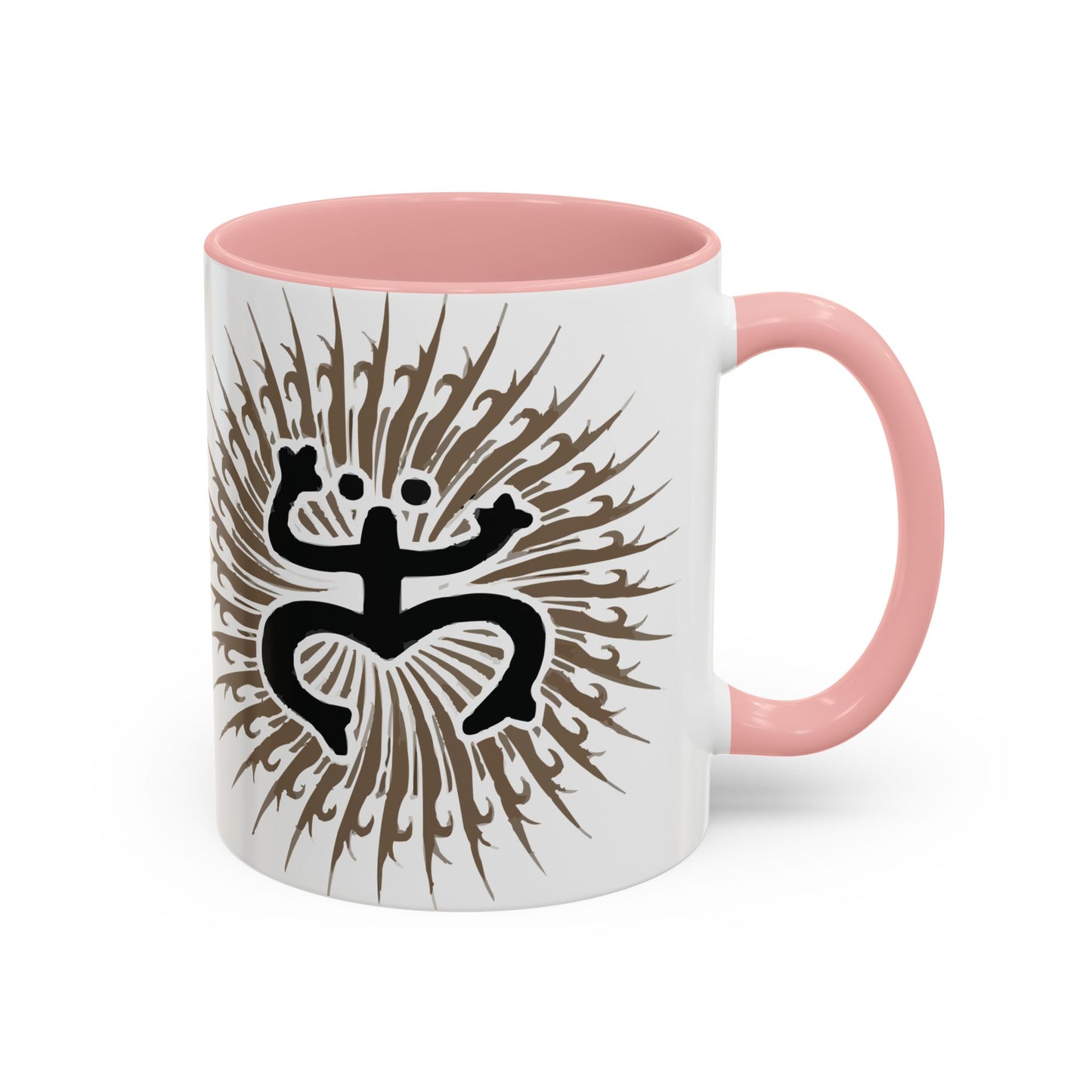 Black and grayTaino Coqui Sun, Colorful Accent Mugs, 11oz