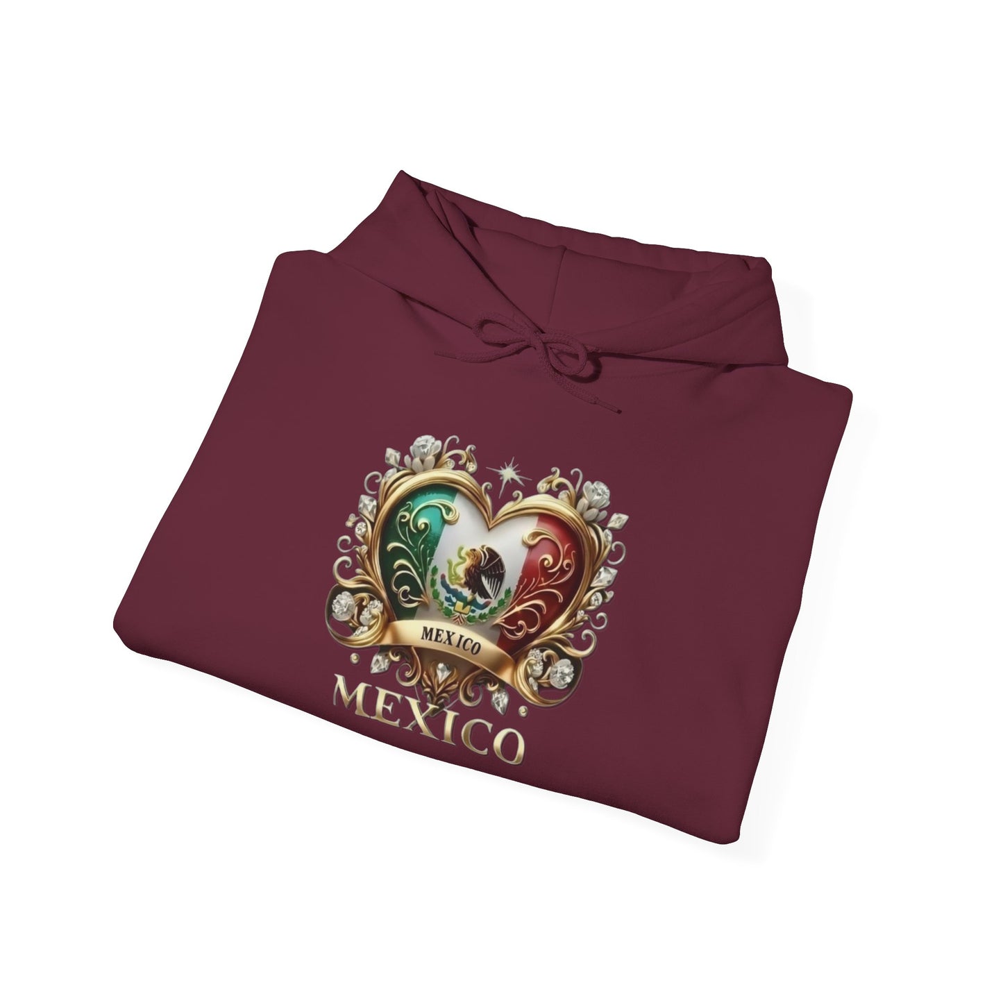 Mexico Heart Unisex Hoodie, Cozy Sweatshirt, Casual Wear, Gifts for Adventures, Pride Apparel, Comfortable Streetwear